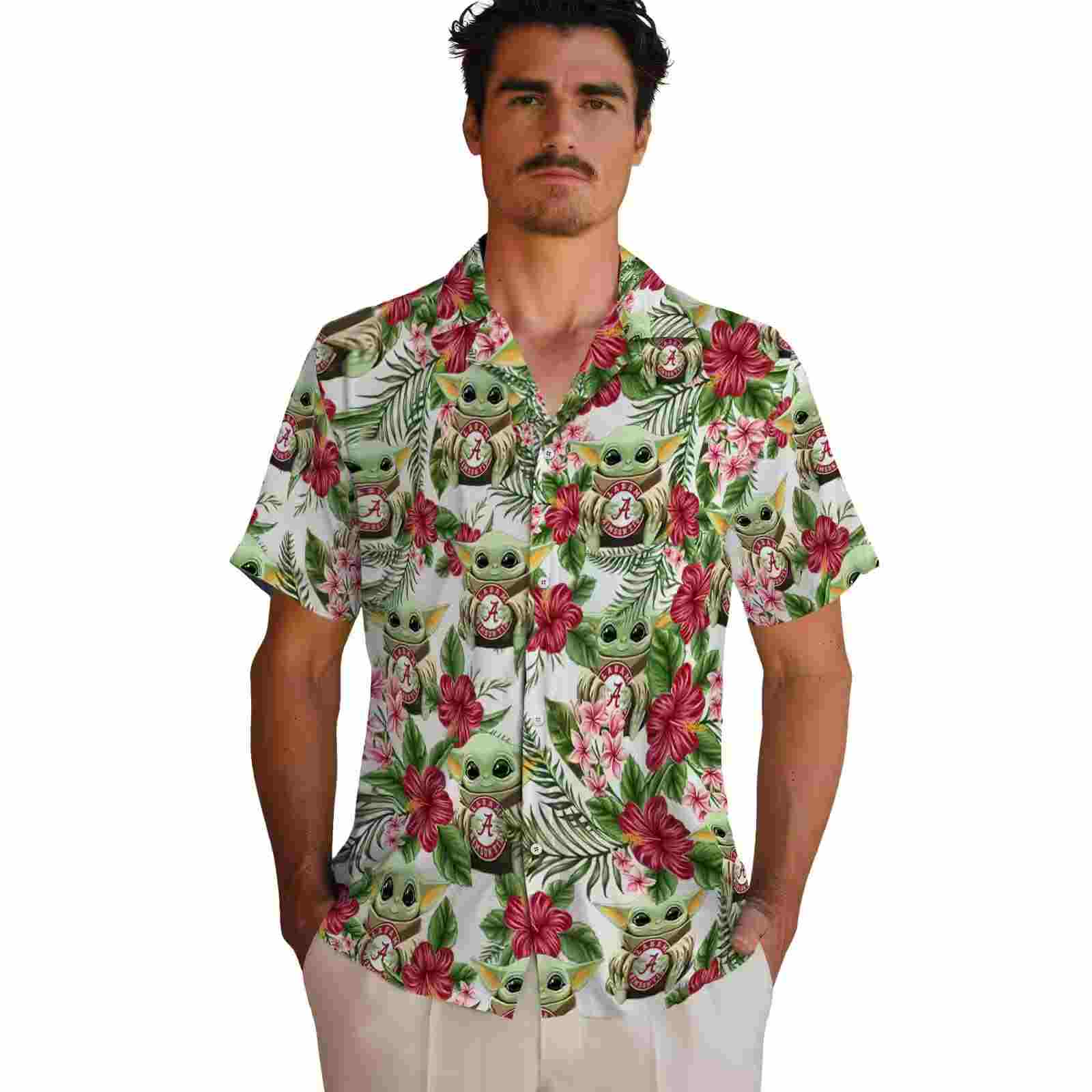 alabama crimson tide tropical yoda green hawaiian shirt fashion forward