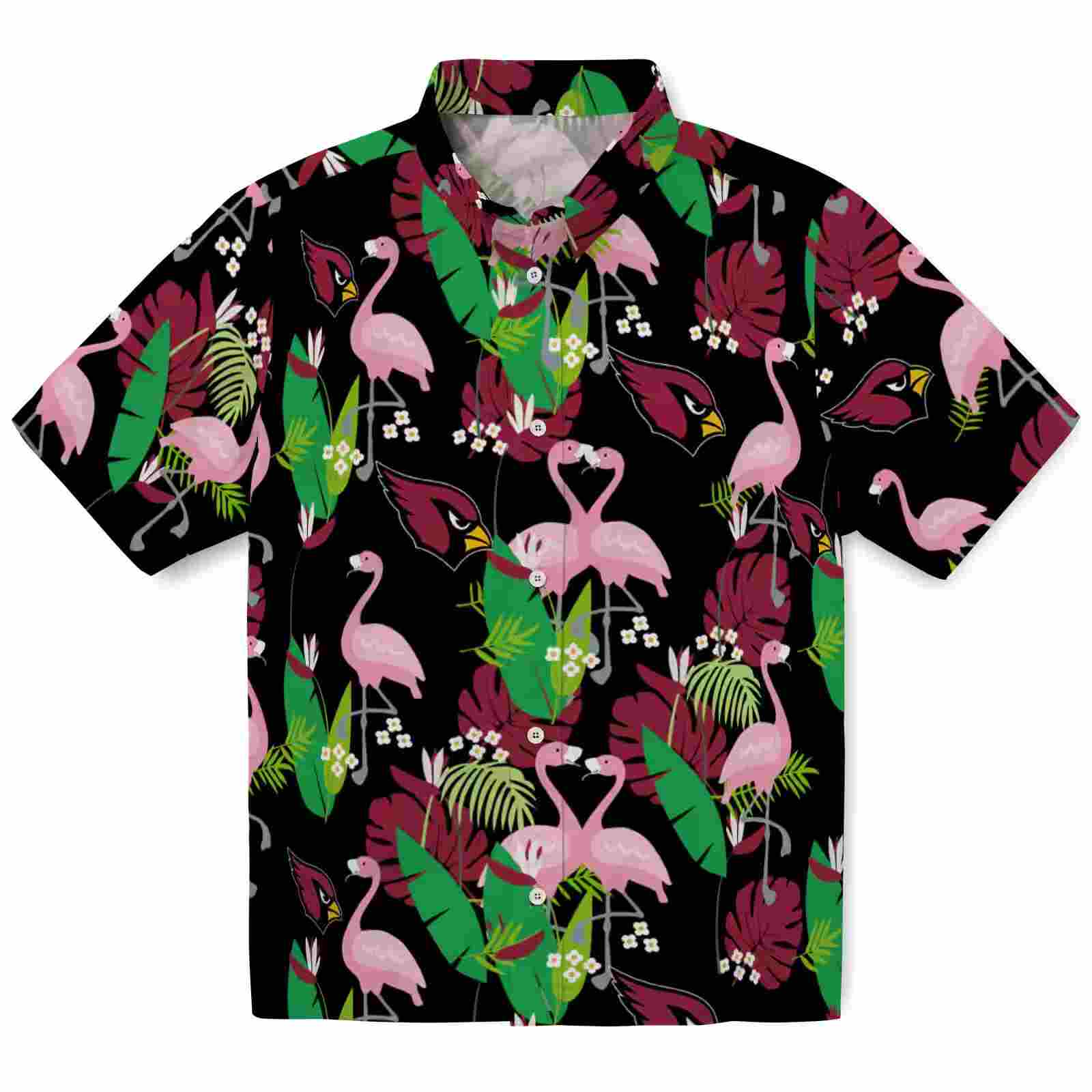 Arizona Cardinals Flamingo Foliage Red Green Hawaiian Shirt