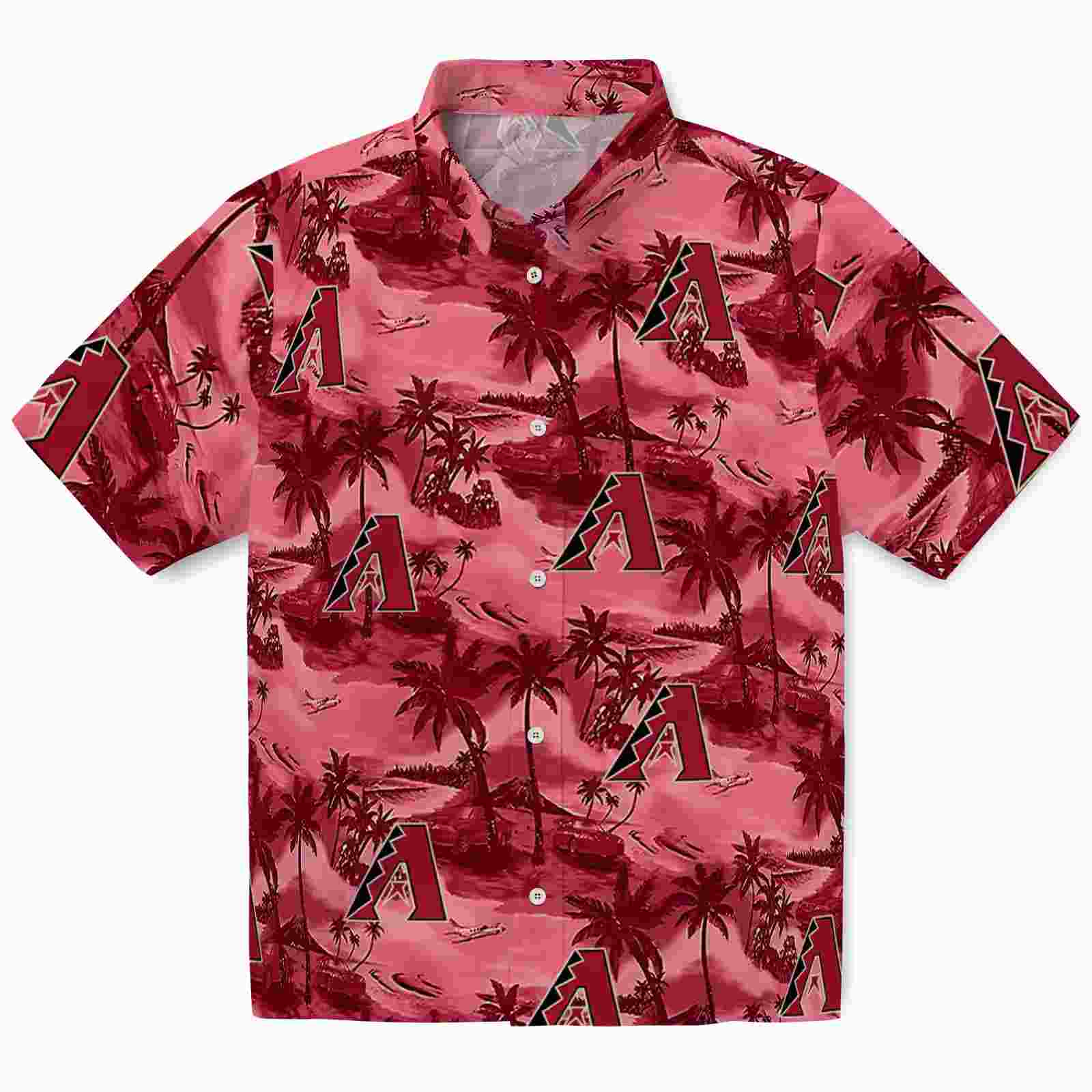 Arizona Diamondbacks Coastal Palms Red Hawaiian Shirt