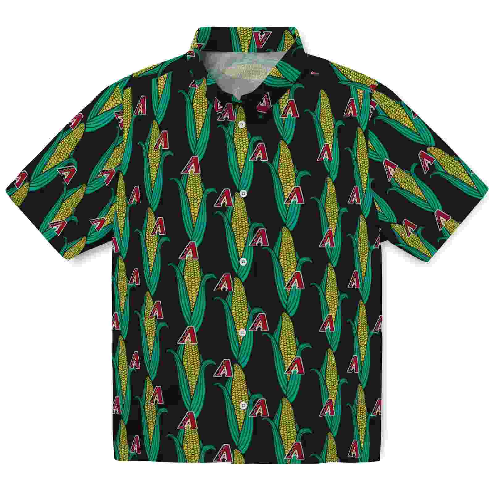 Arizona Diamondbacks Corn Motifs Black Green Hawaiian Shirt