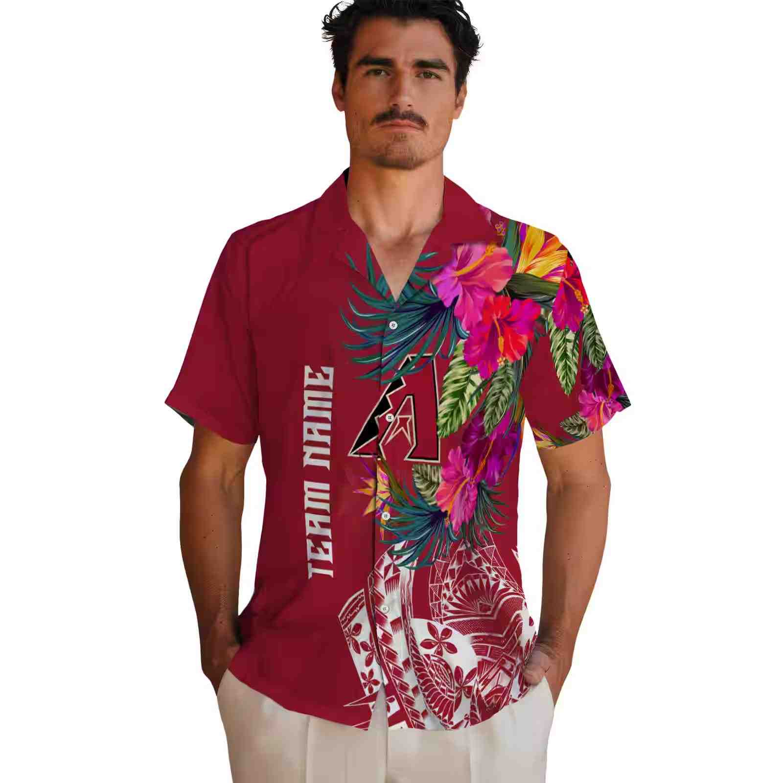 arizona diamondbacks floral polynesian red hawaiian shirt fashion forward