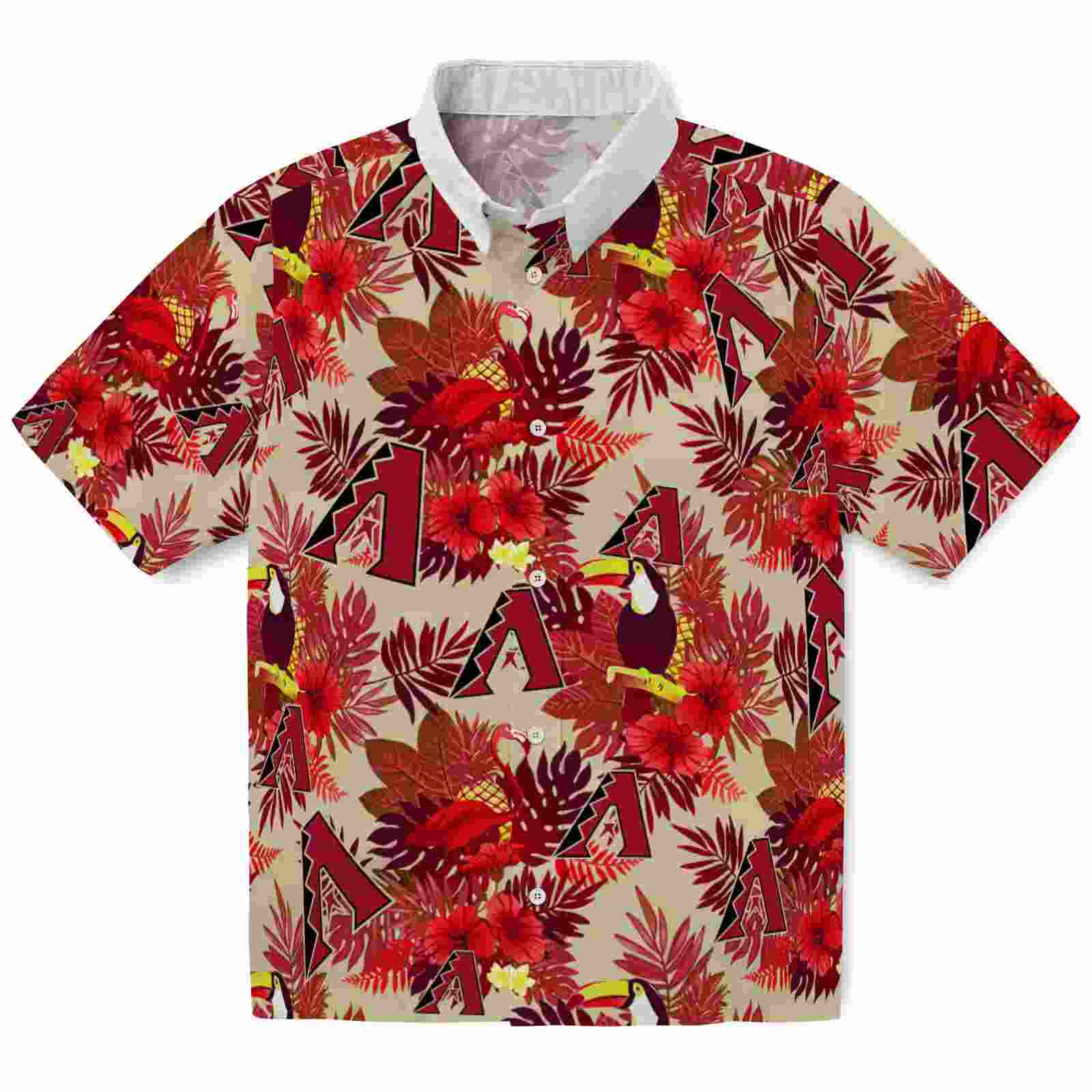 Arizona Diamondbacks Floral Toucan Red Hawaiian Shirt