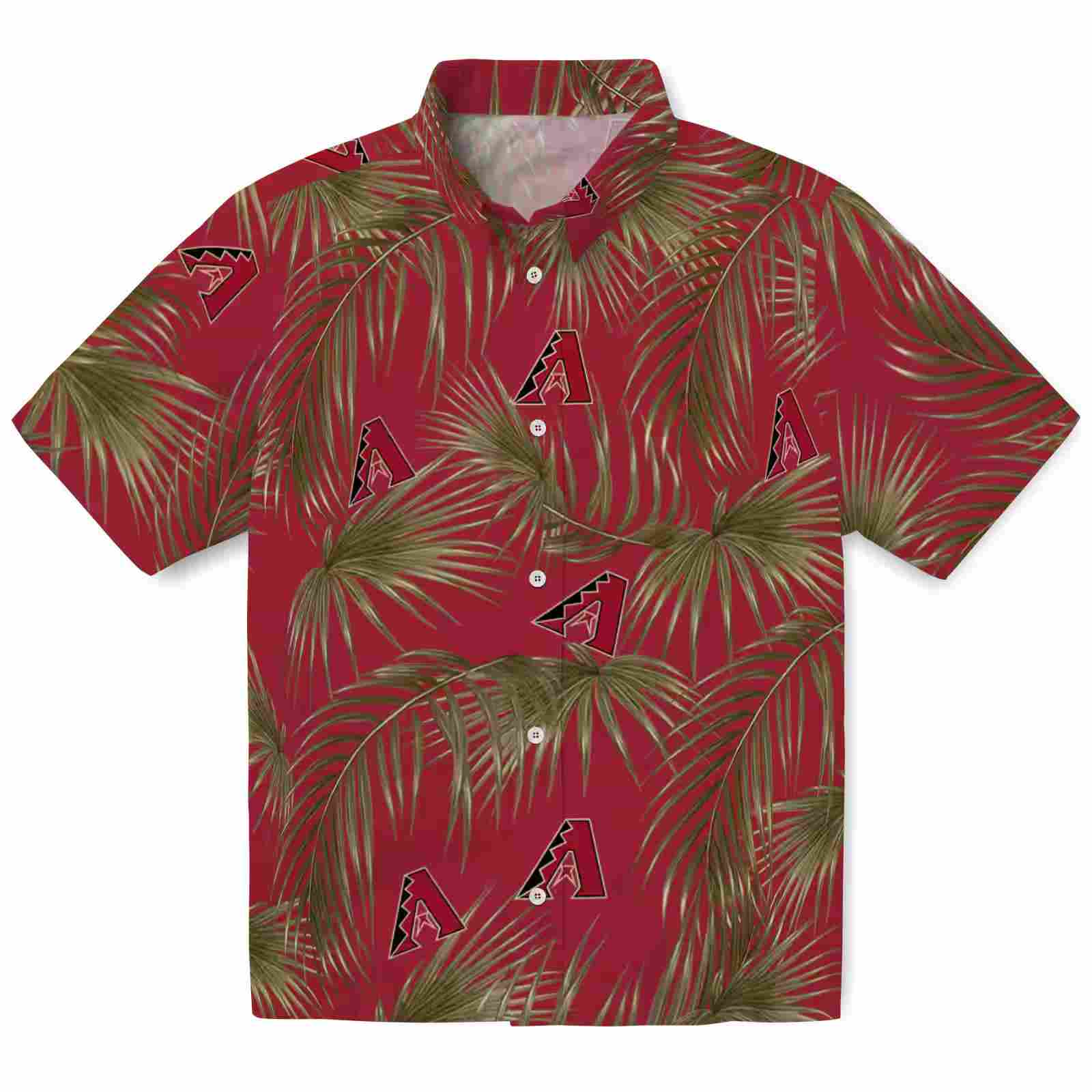 Arizona Diamondbacks Leafy Palms Red Hawaiian Shirt