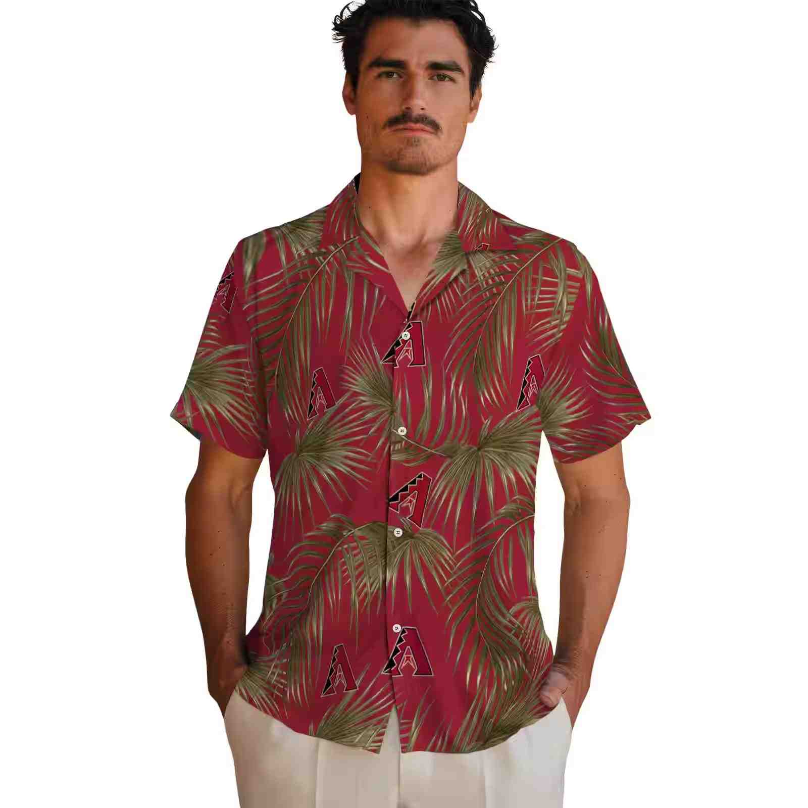 arizona diamondbacks leafy palms red hawaiian shirt fashion forward