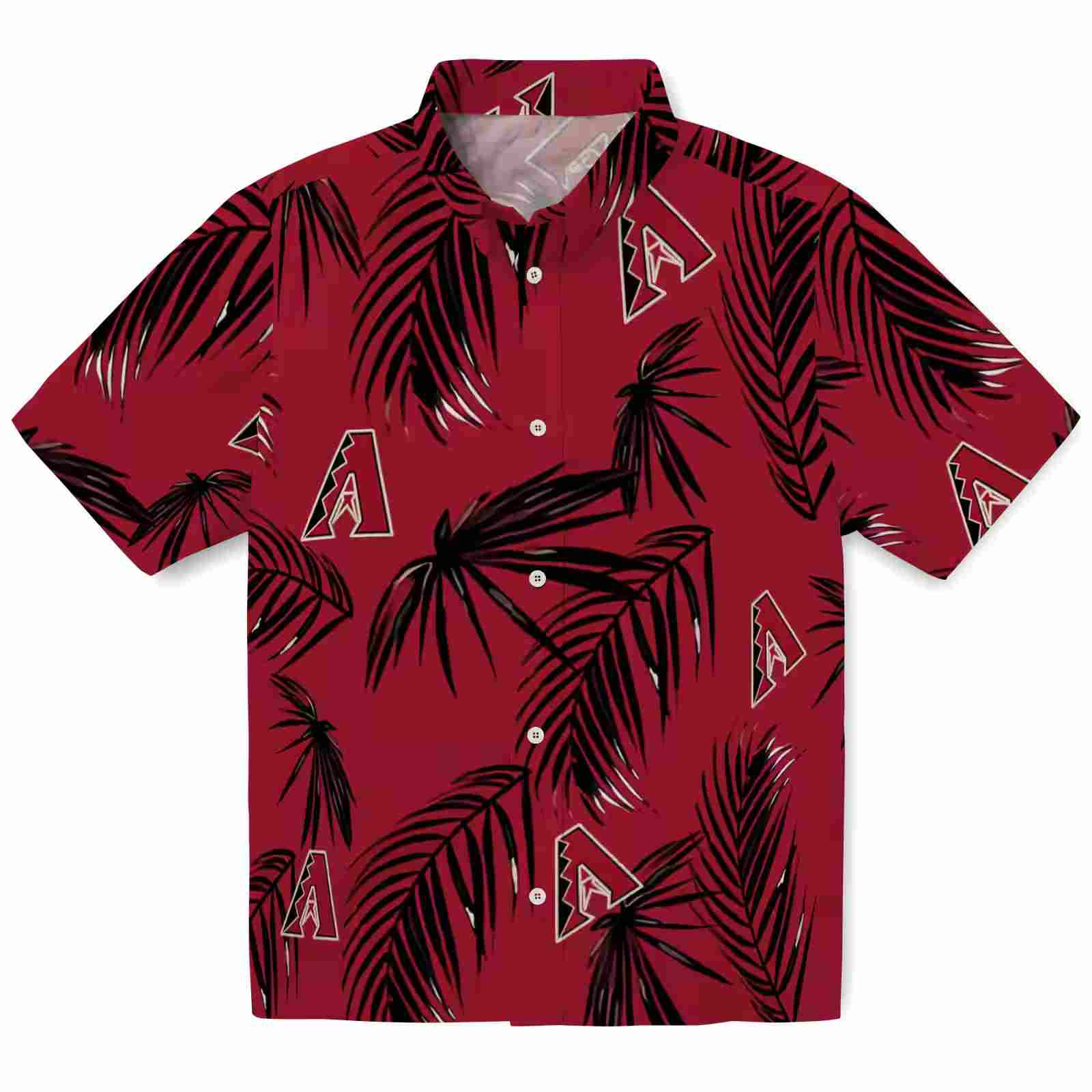 Arizona Diamondbacks Palm Leaf Red Hawaiian Shirt