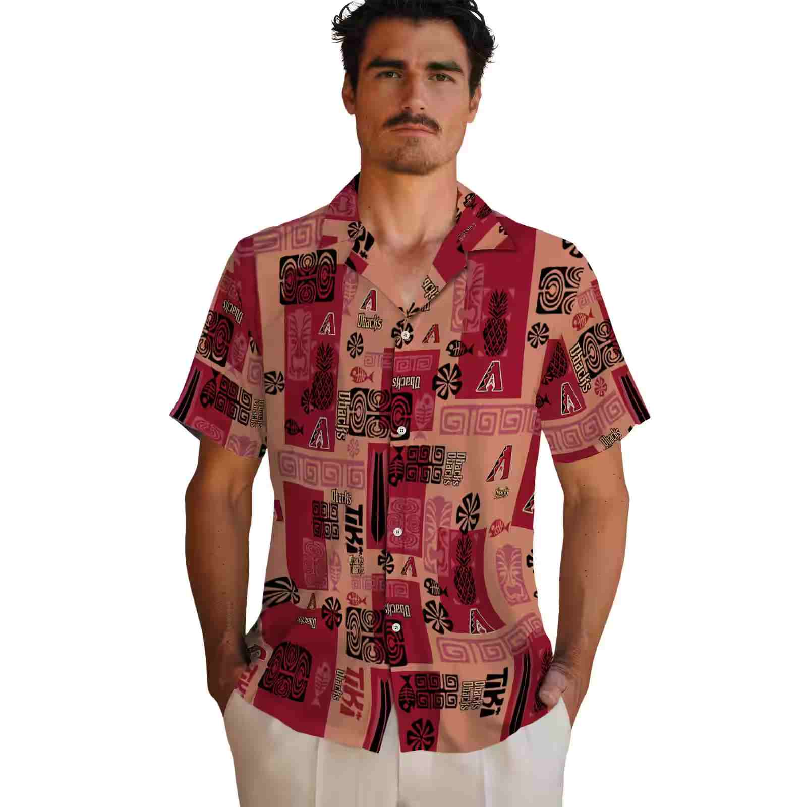 arizona diamondbacks tribal symbols red hawaiian shirt fashion forward