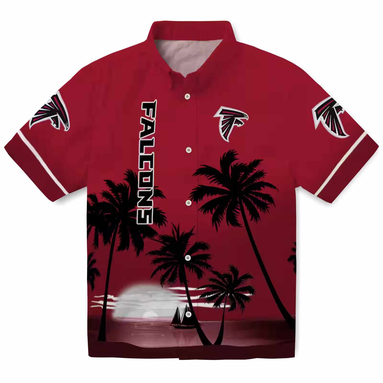 Atlanta Falcons Beach Sunset Red Black Hawaiian Shirt