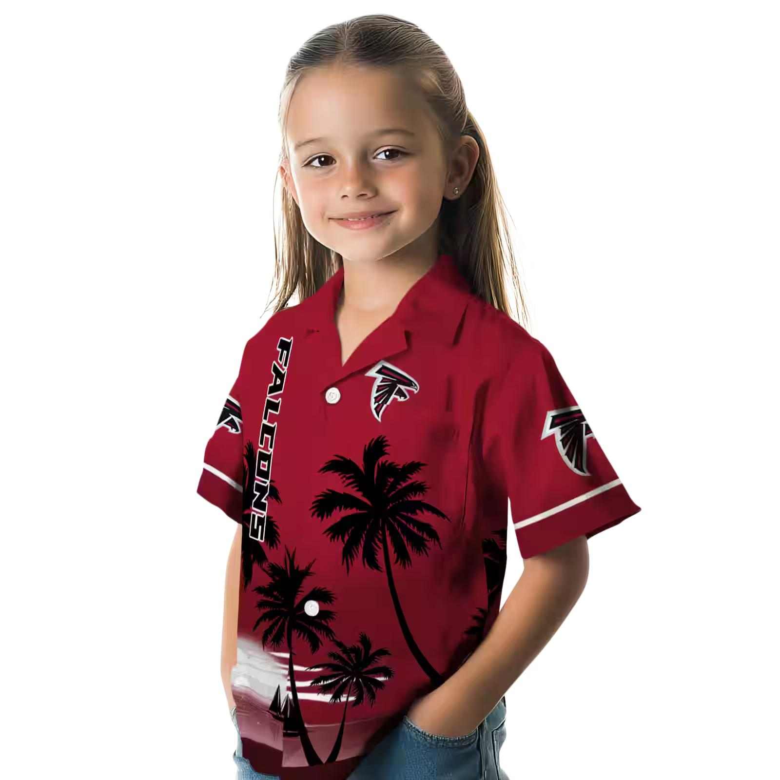 atlanta falcons beach sunset red black hawaiian shirt premium grade