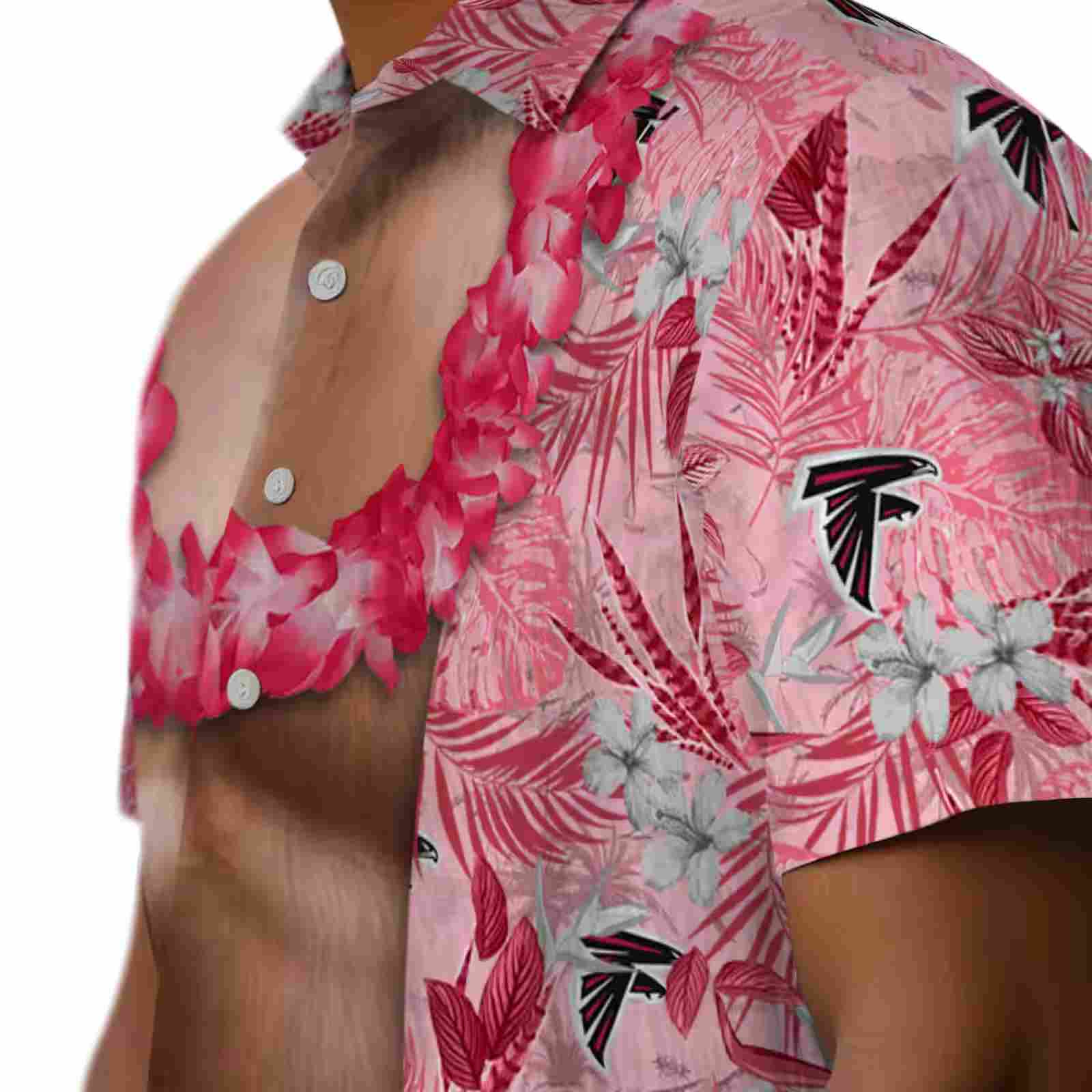 atlanta falcons chest illusion red hawaiian shirt trendy