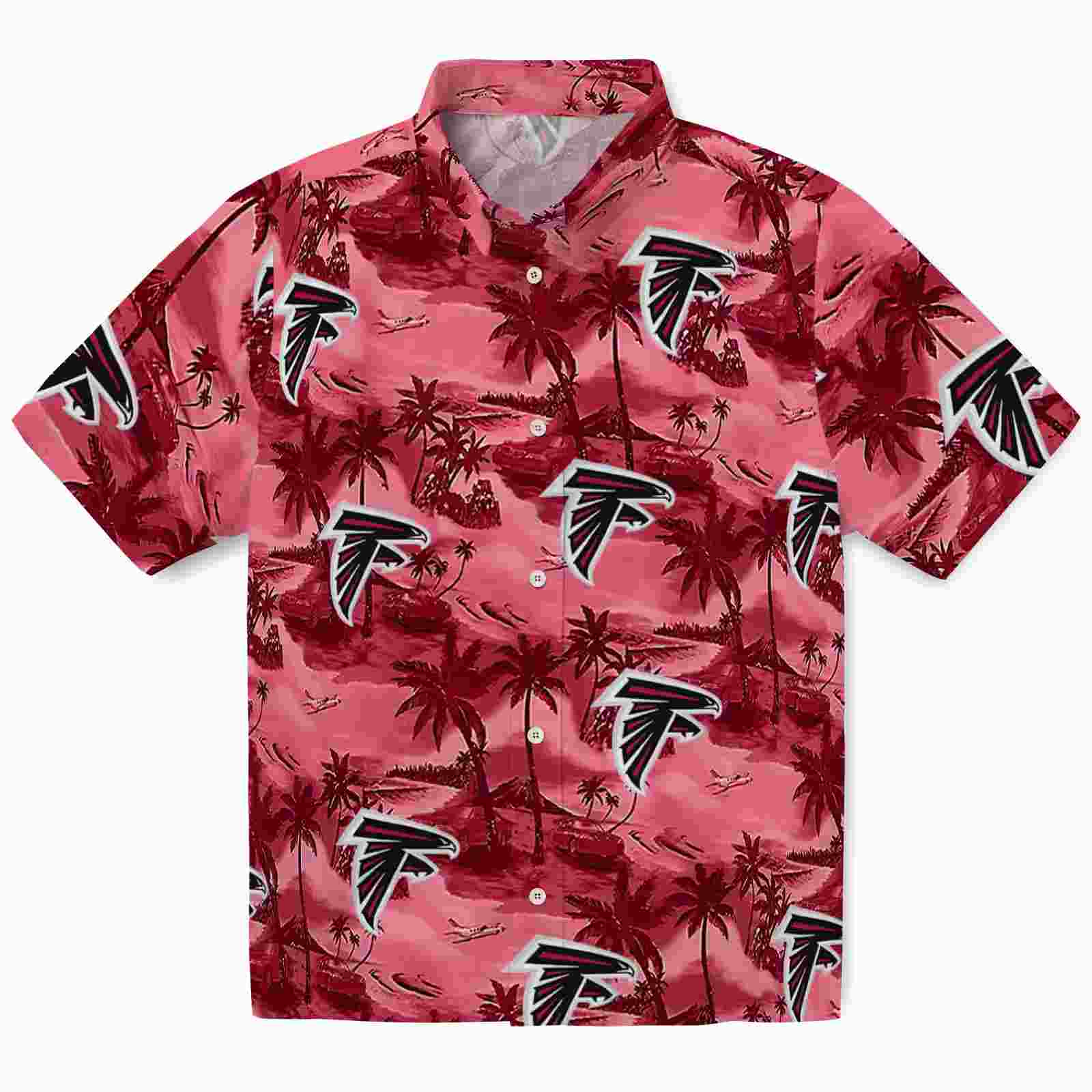 Atlanta Falcons Coastal Palms Red Hawaiian Shirt