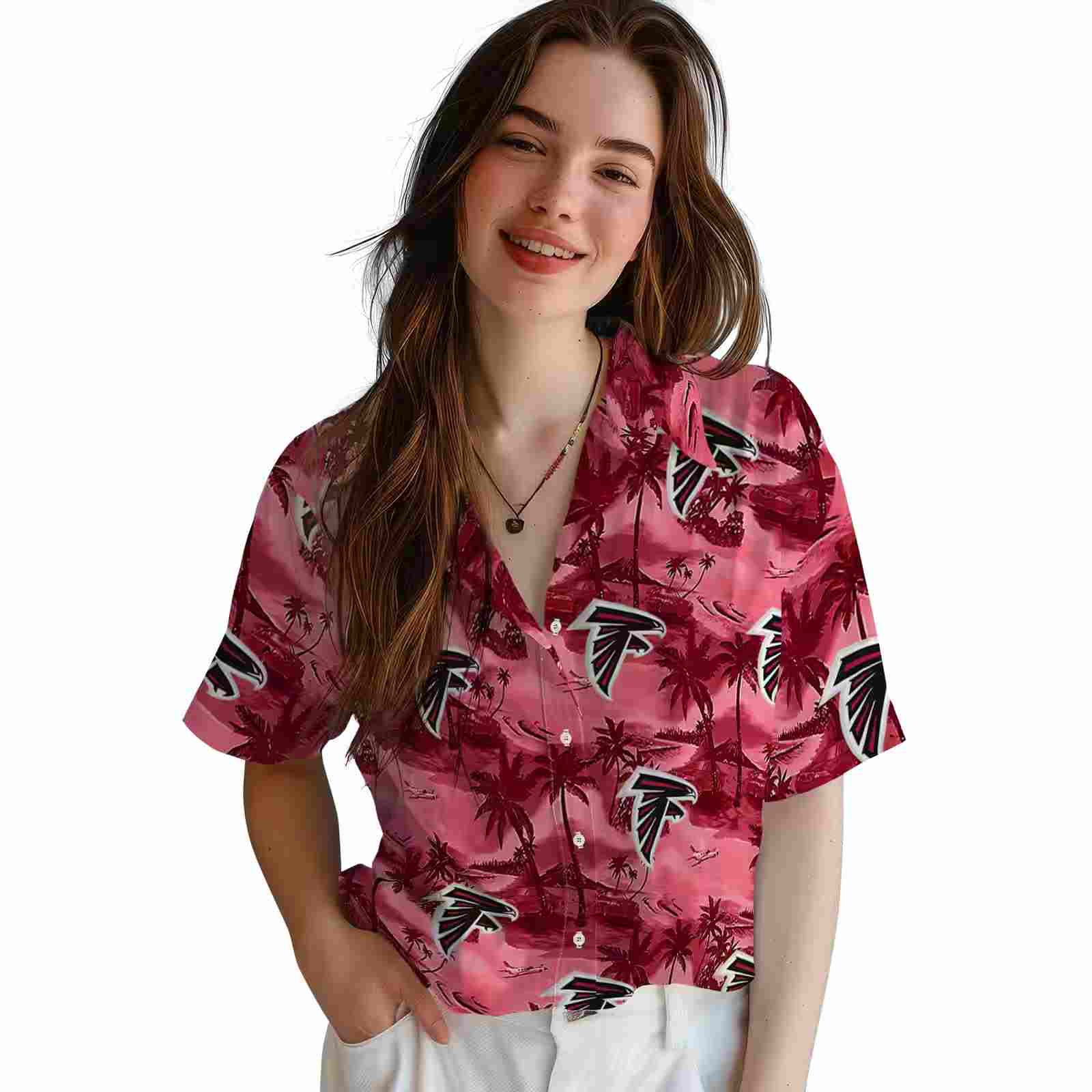 atlanta falcons coastal palms red hawaiian shirt latest model