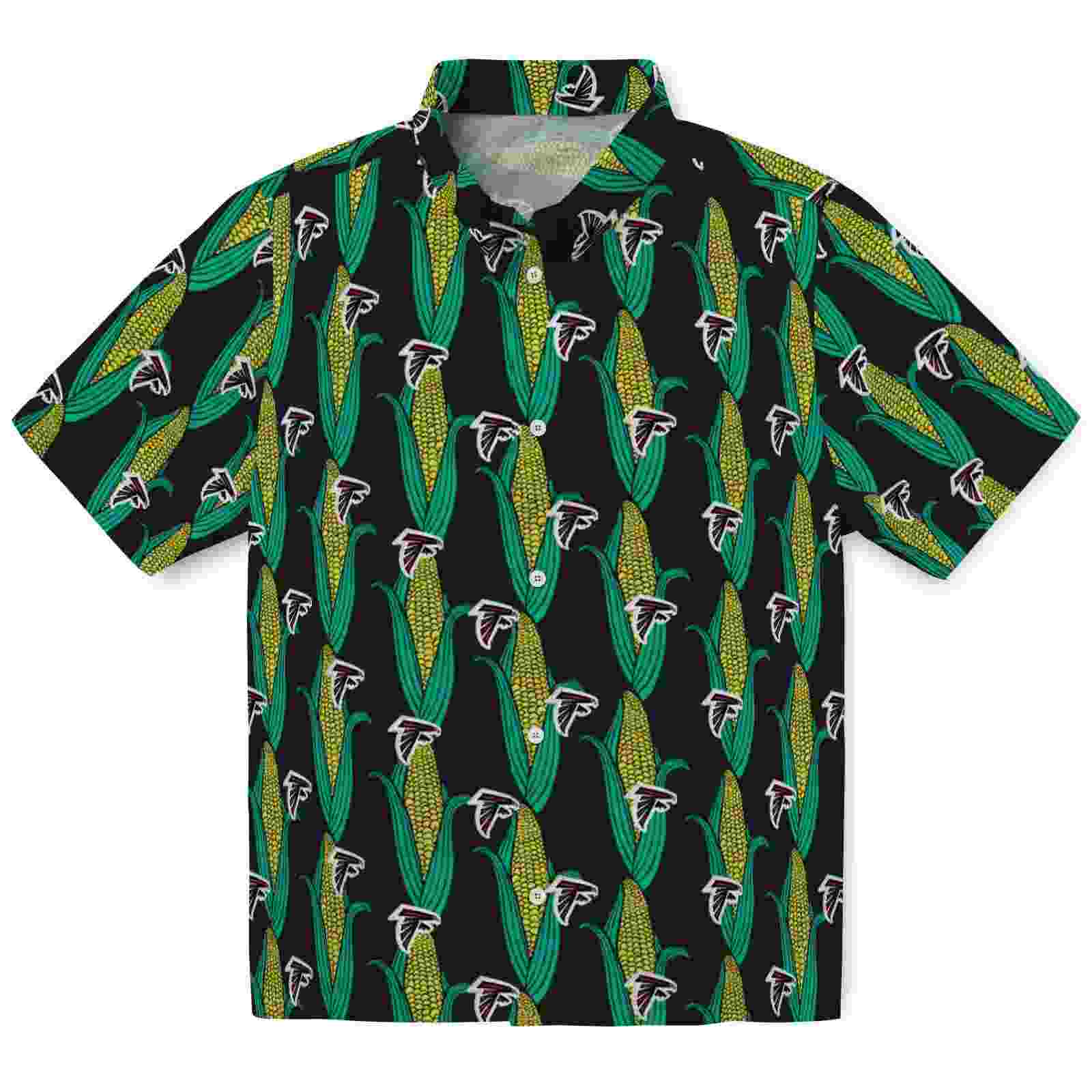 Atlanta Falcons Corn Motifs Black Green Hawaiian Shirt