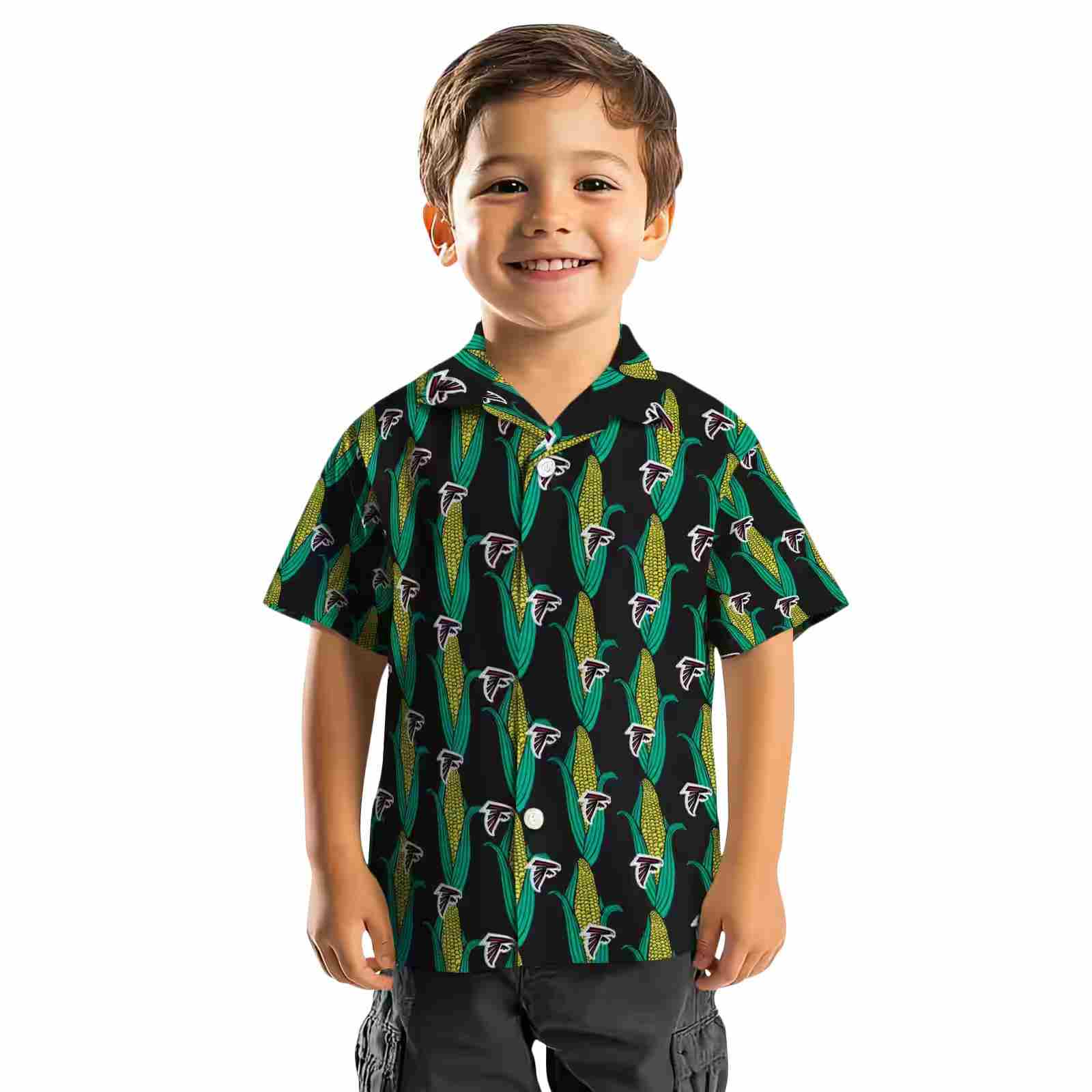 atlanta falcons corn motifs black green hawaiian shirt top rated