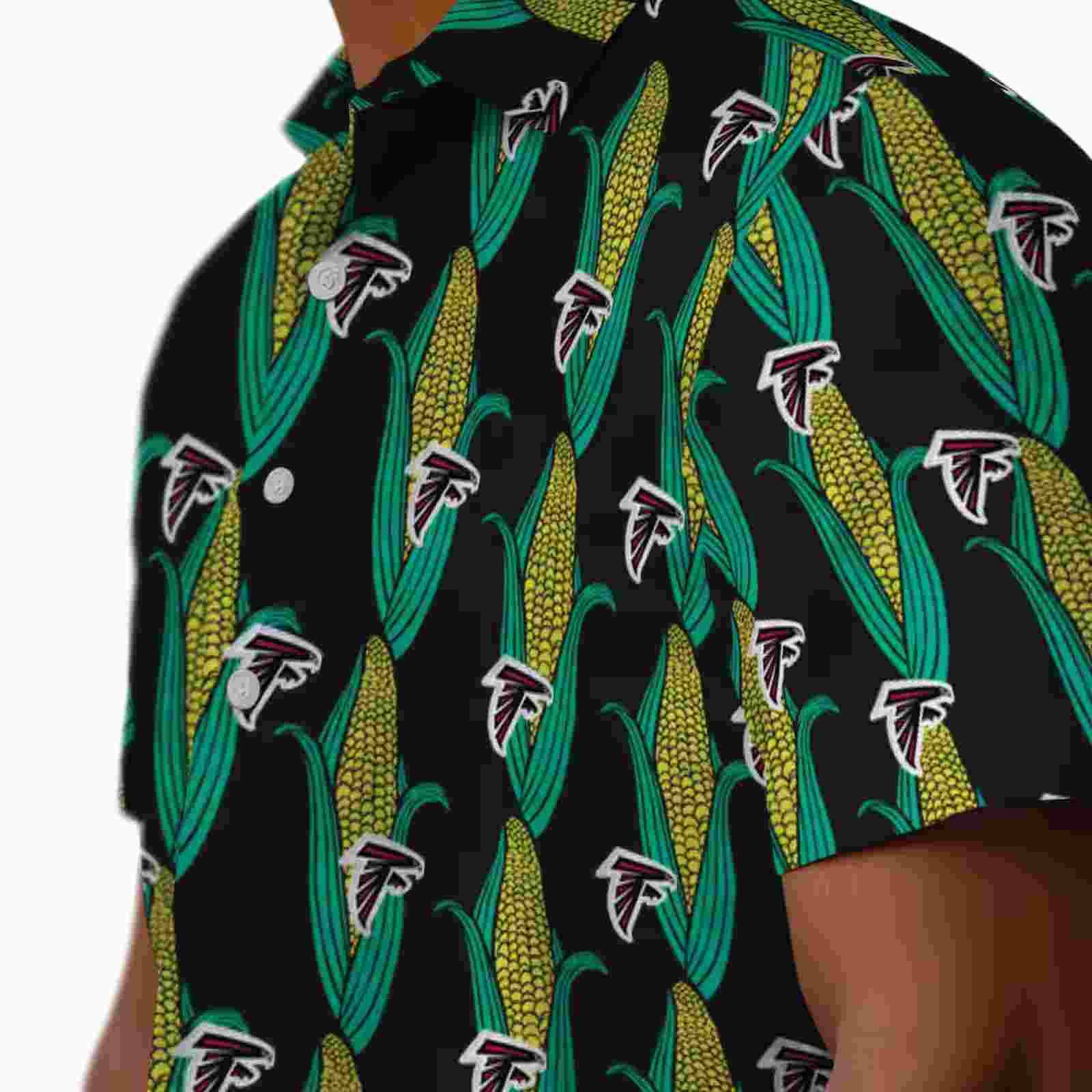 atlanta falcons corn motifs black green hawaiian shirt trendy