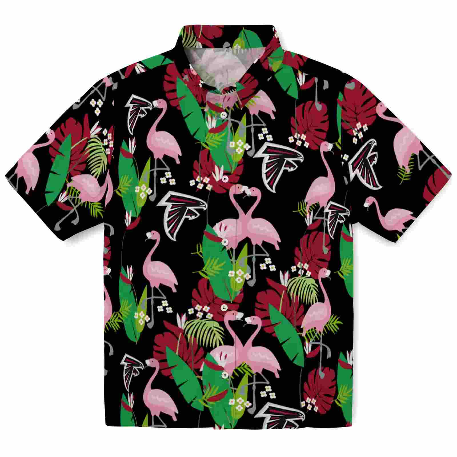 Atlanta Falcons Flamingo Foliage Red Green Hawaiian Shirt