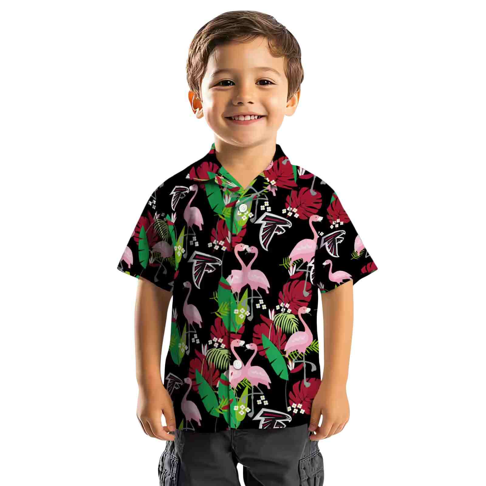 atlanta falcons flamingo foliage red green hawaiian shirt top rated