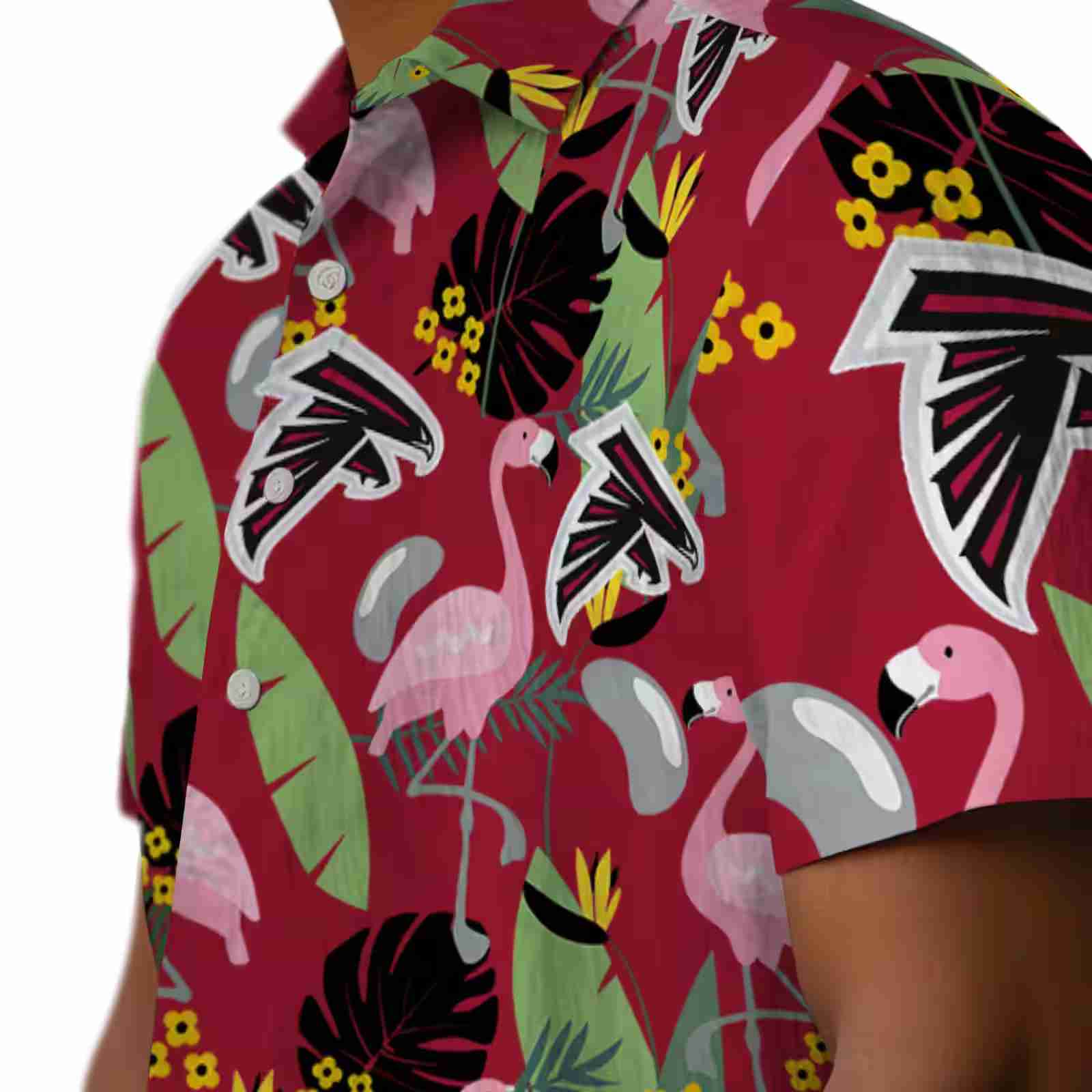 atlanta falcons flamingo leaves red hawaiian shirt trendy