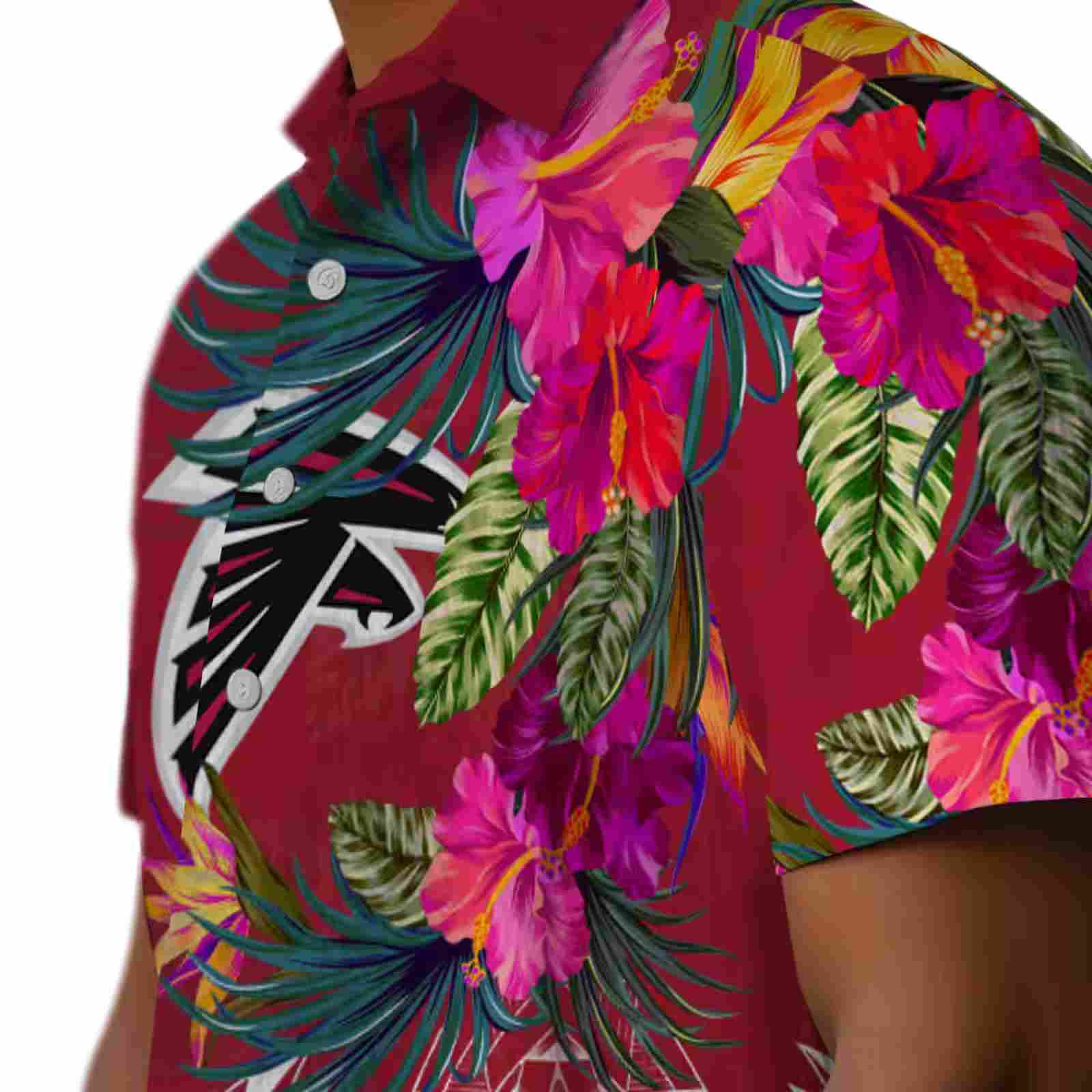 atlanta falcons floral polynesian red hawaiian shirt trendy