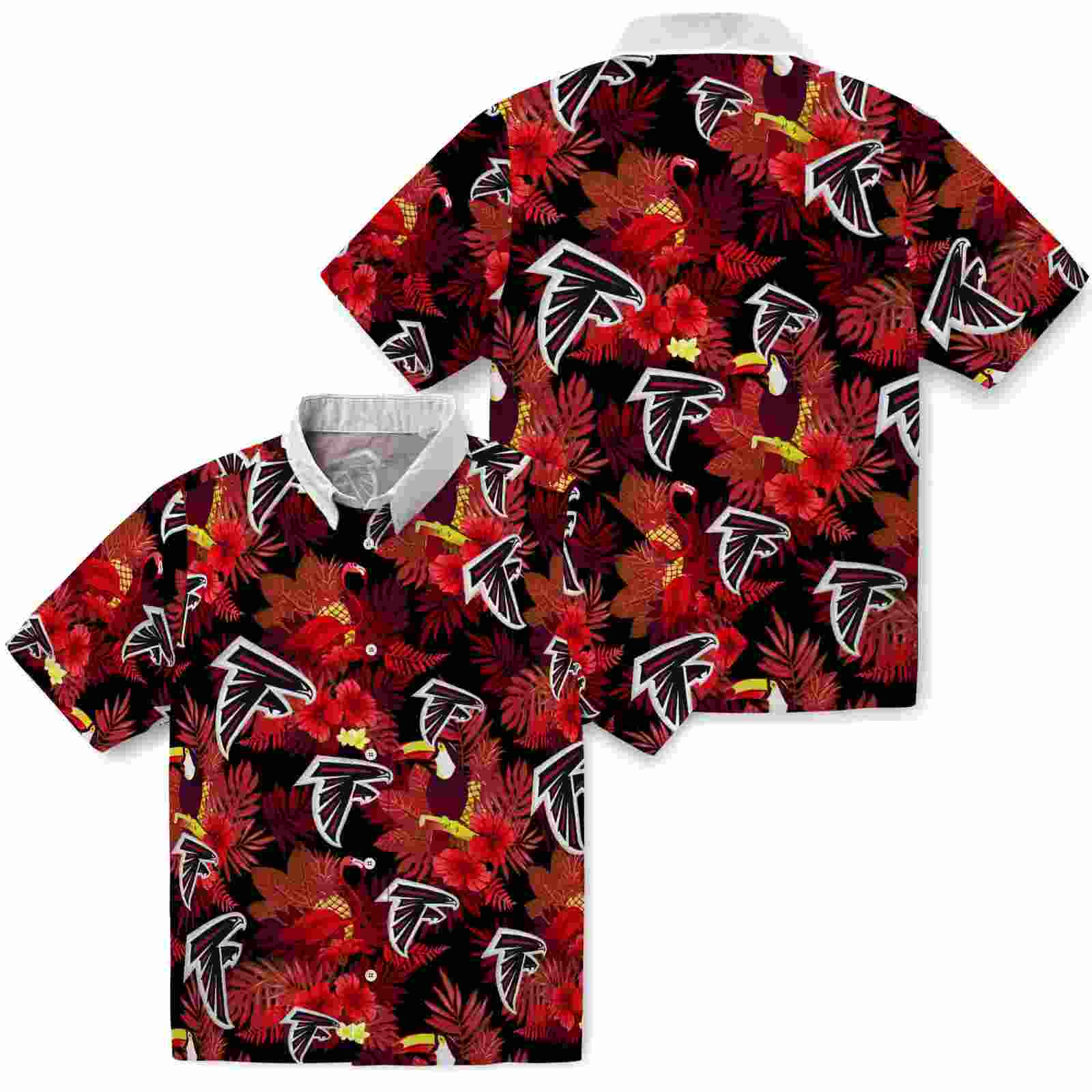 atlanta falcons floral toucan red hawaiian shirt high quality