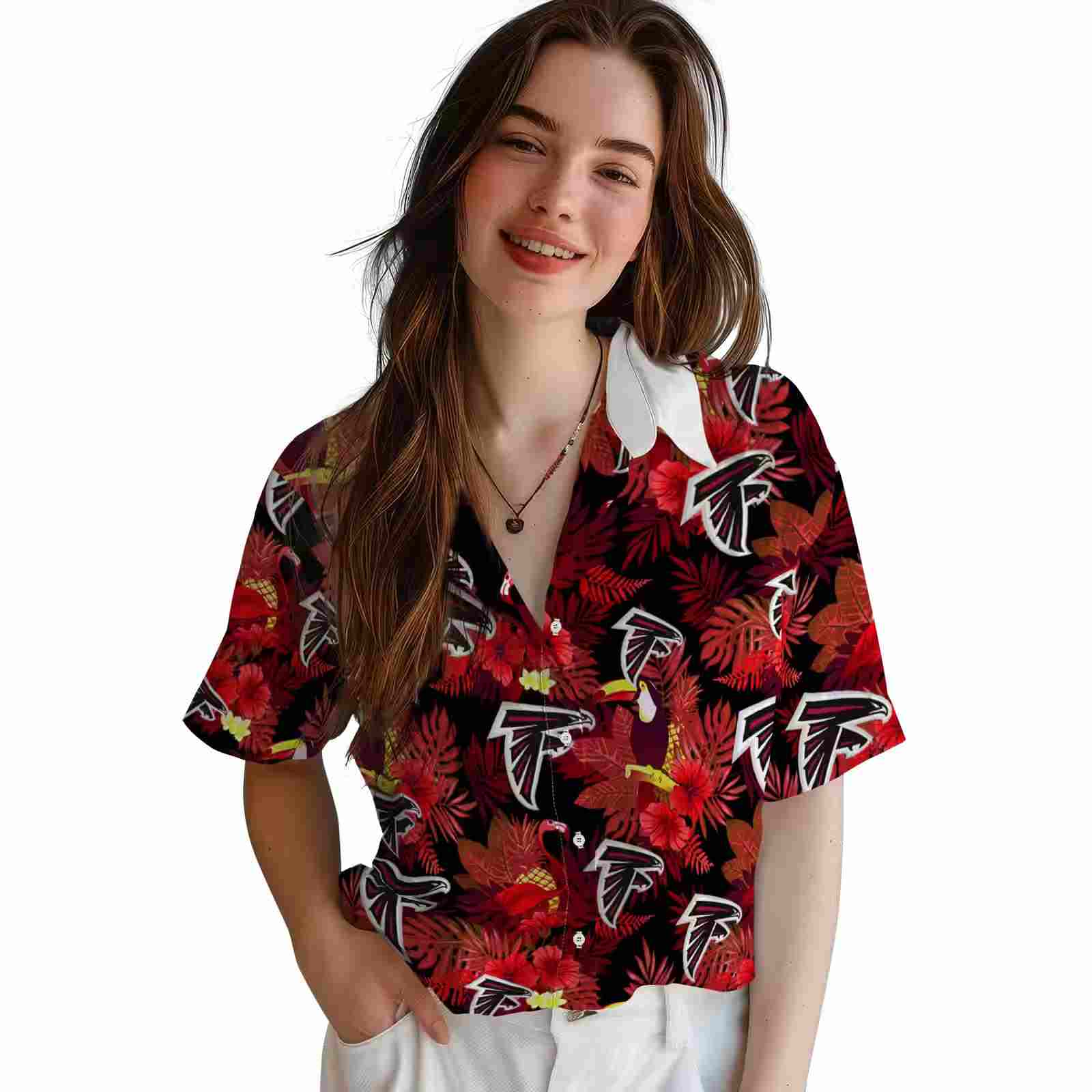 atlanta falcons floral toucan red hawaiian shirt latest model