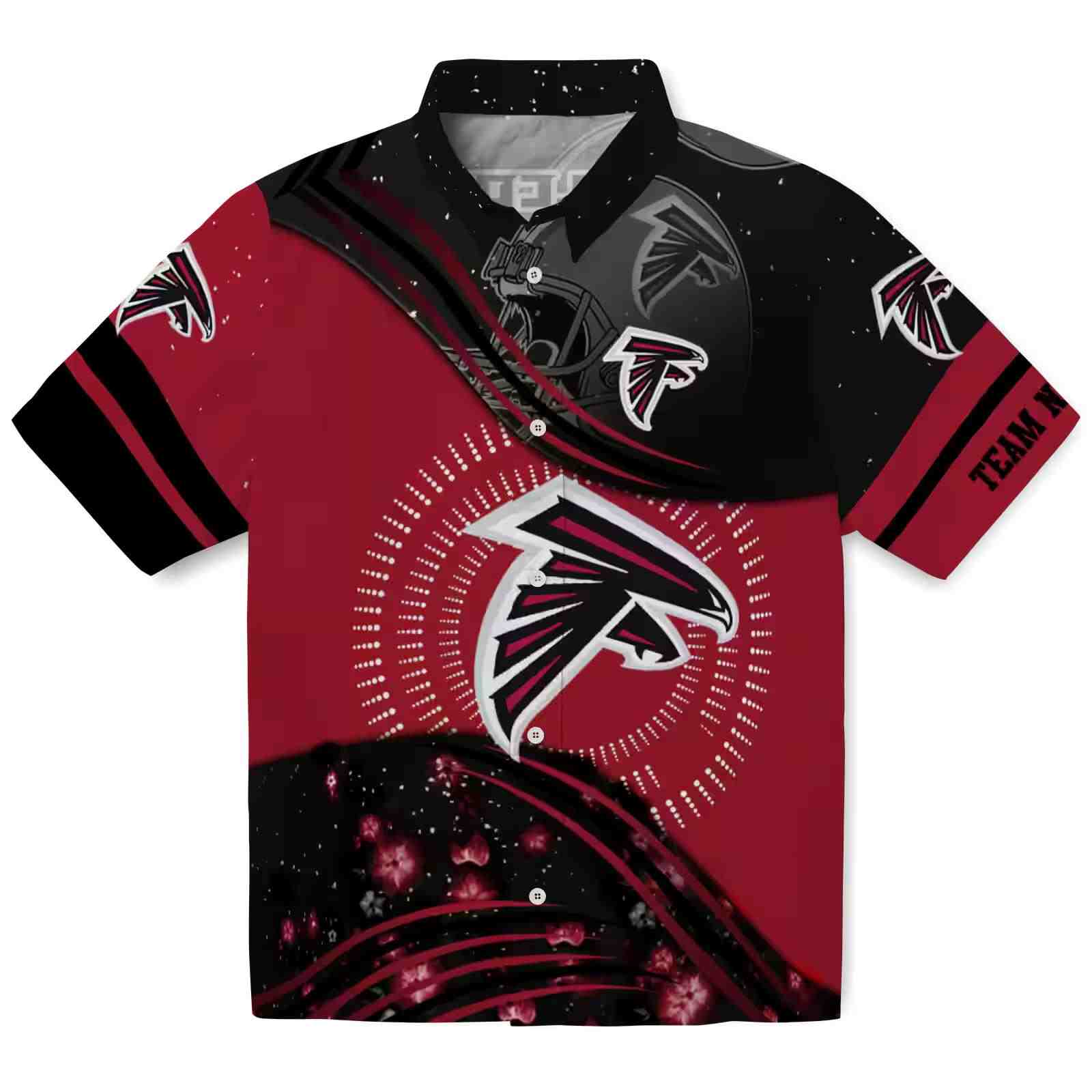 Atlanta Falcons Football Wave Red Black Hawaiian Shirt