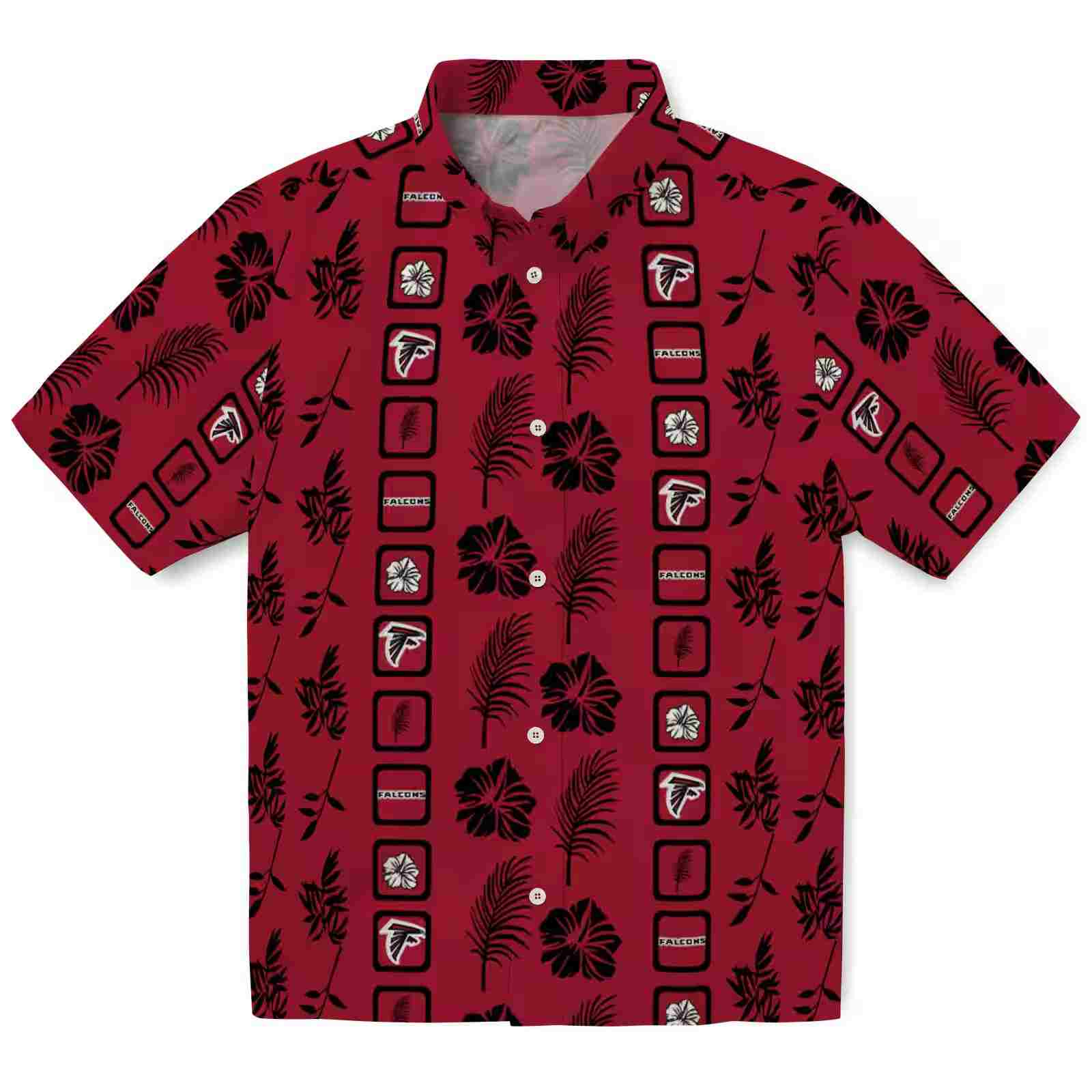 Atlanta Falcons Framed Floral Red Hawaiian Shirt