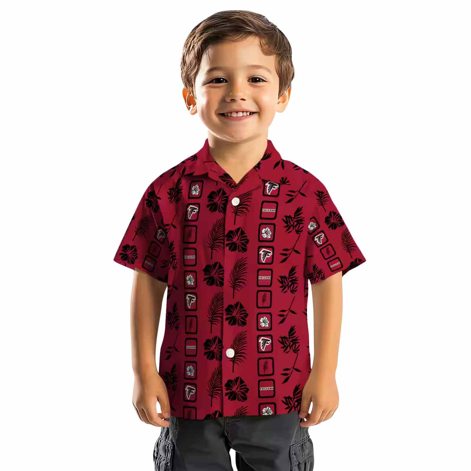 atlanta falcons framed floral red hawaiian shirt top rated