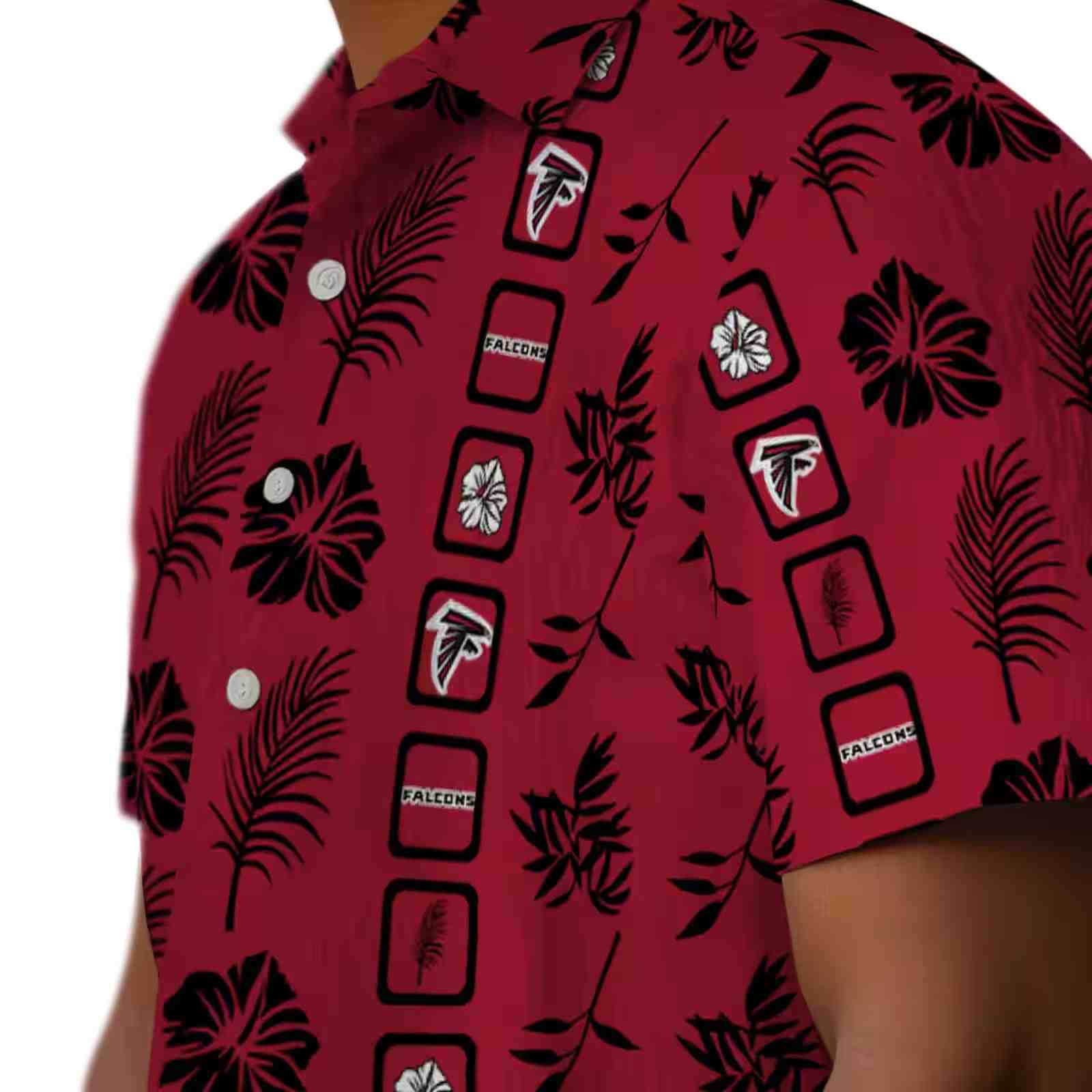 atlanta falcons framed floral red hawaiian shirt trendy