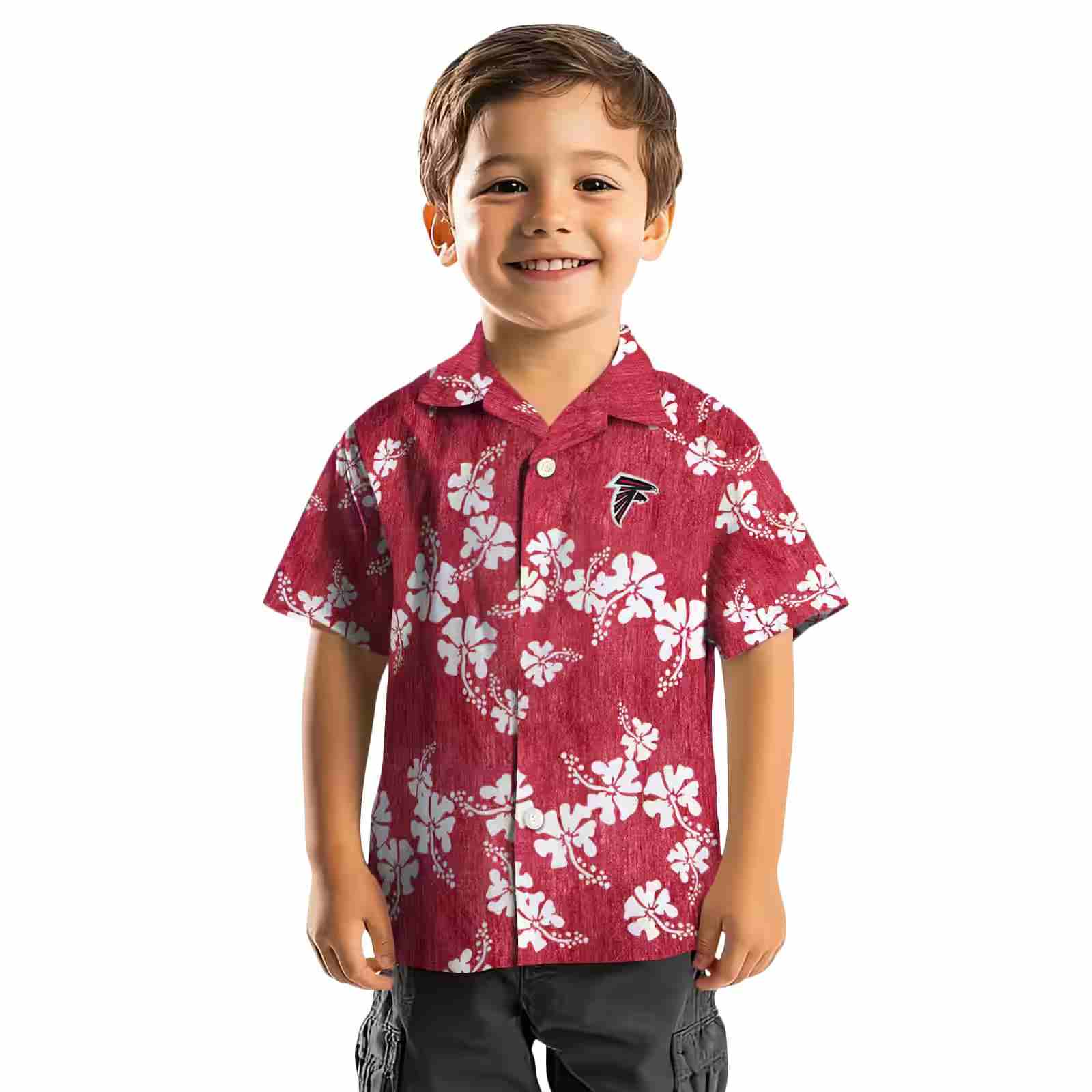 atlanta falcons hibiscus clusters red hawaiian shirt top rated