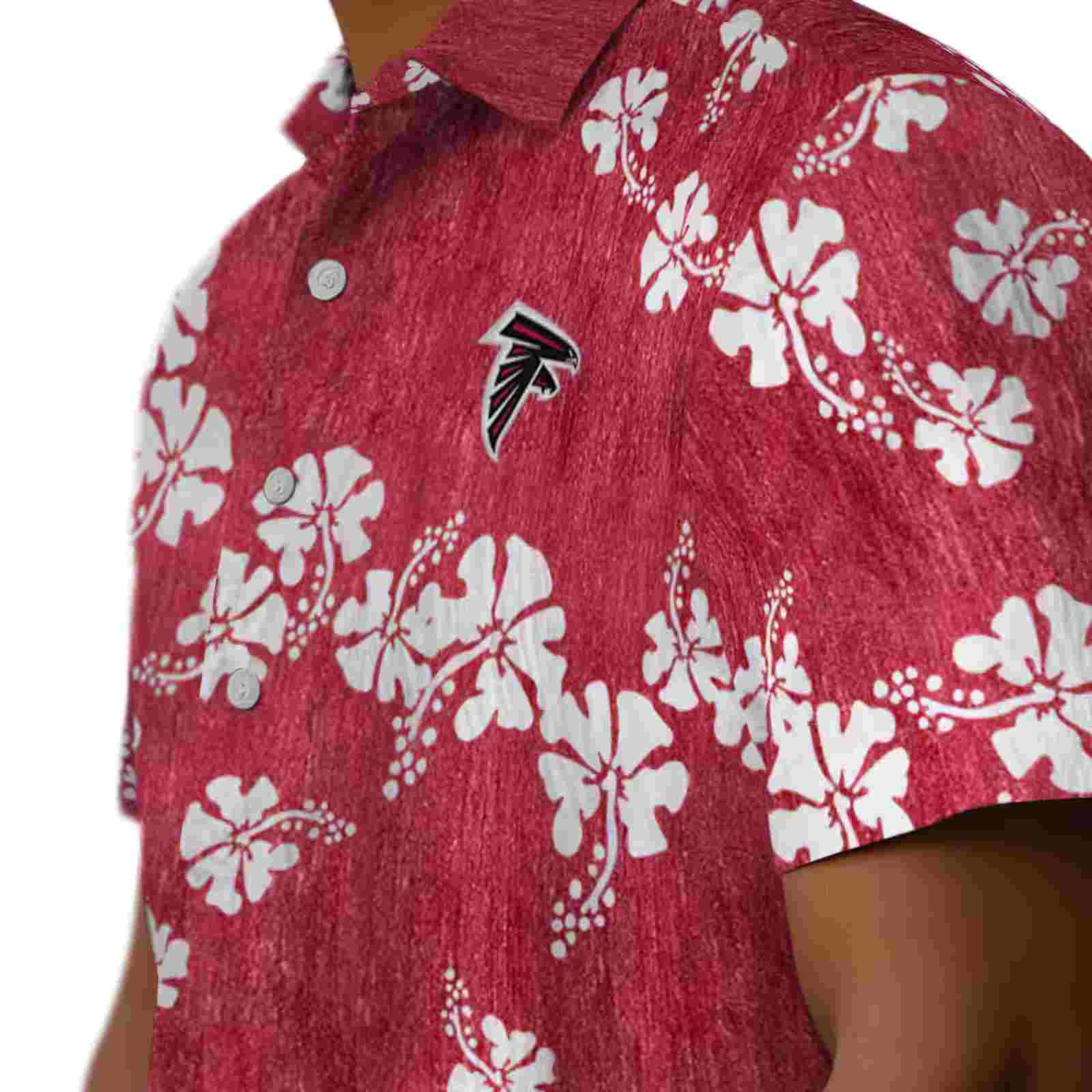 atlanta falcons hibiscus clusters red hawaiian shirt trendy