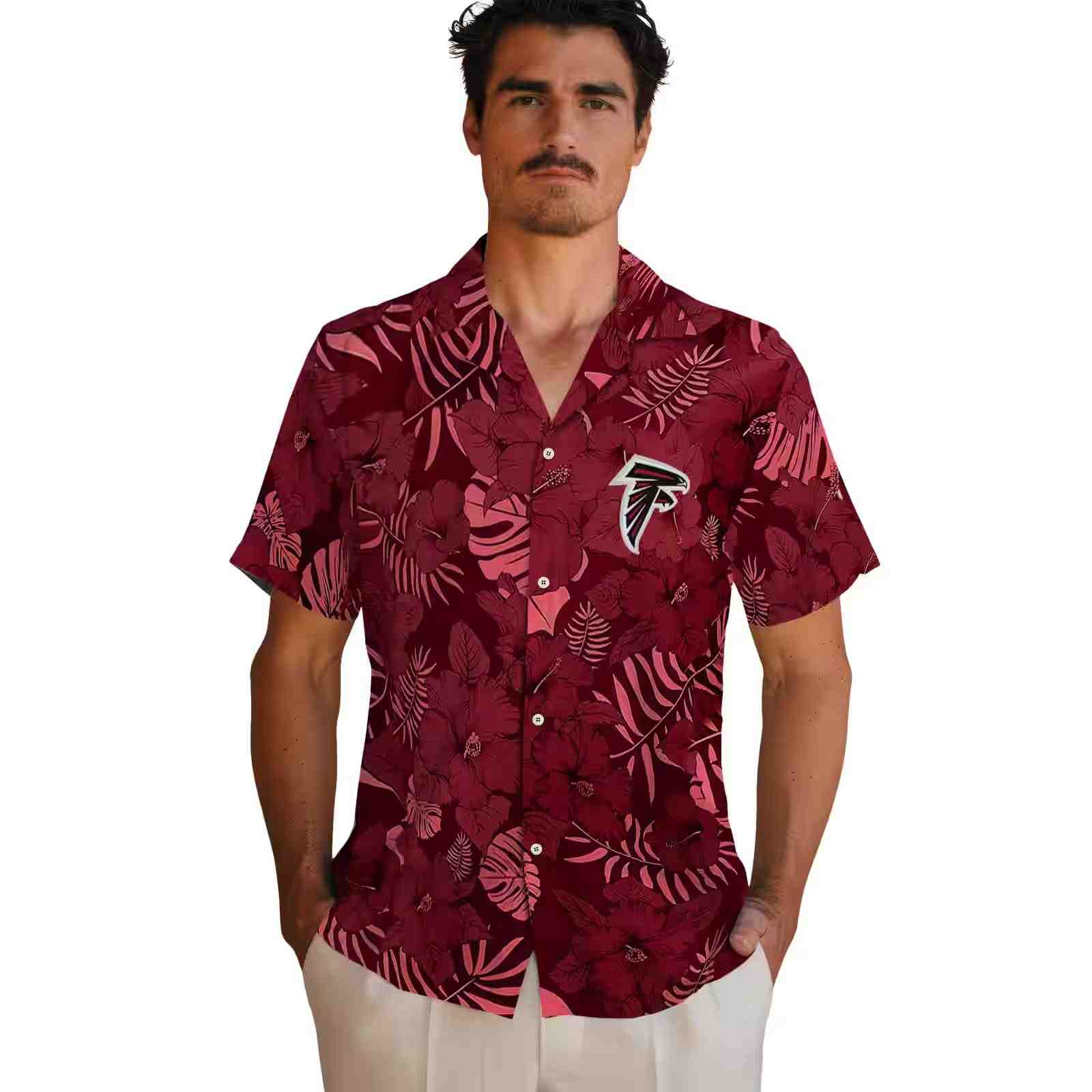 atlanta falcons jungle vibes red hawaiian shirt fashion forward