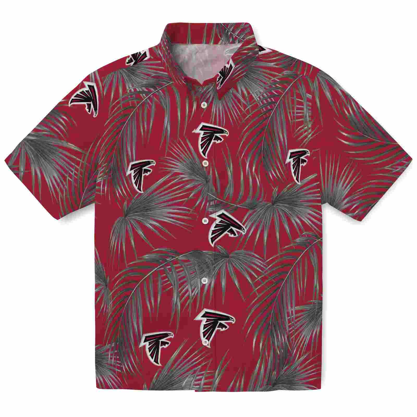 Atlanta Falcons Leafy Palms Red Hawaiian Shirt