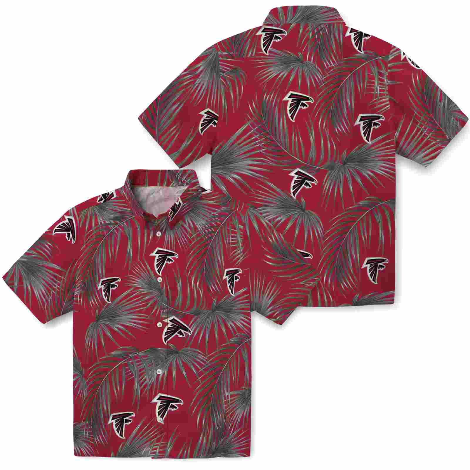 atlanta falcons leafy palms red hawaiian shirt high quality