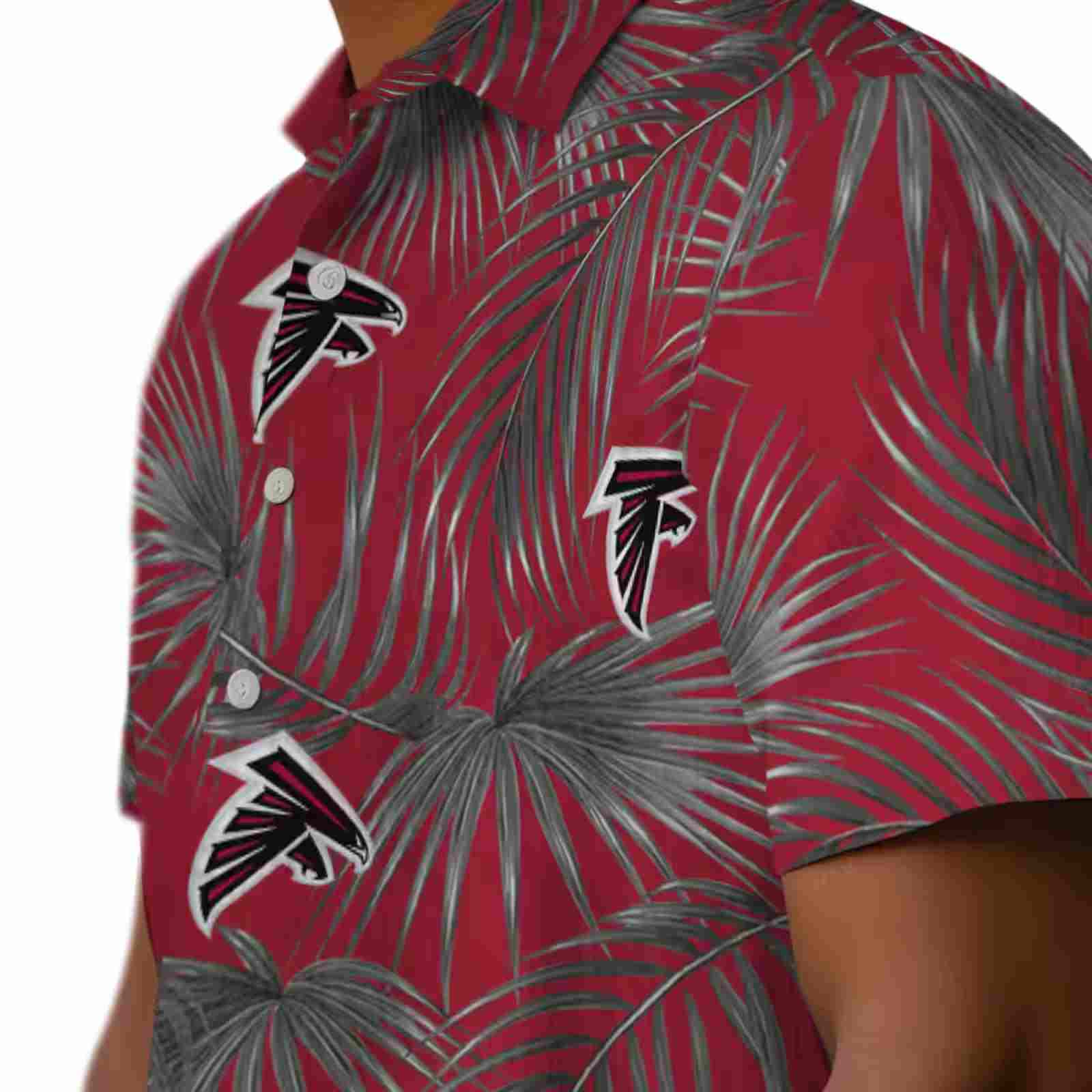 atlanta falcons leafy palms red hawaiian shirt trendy