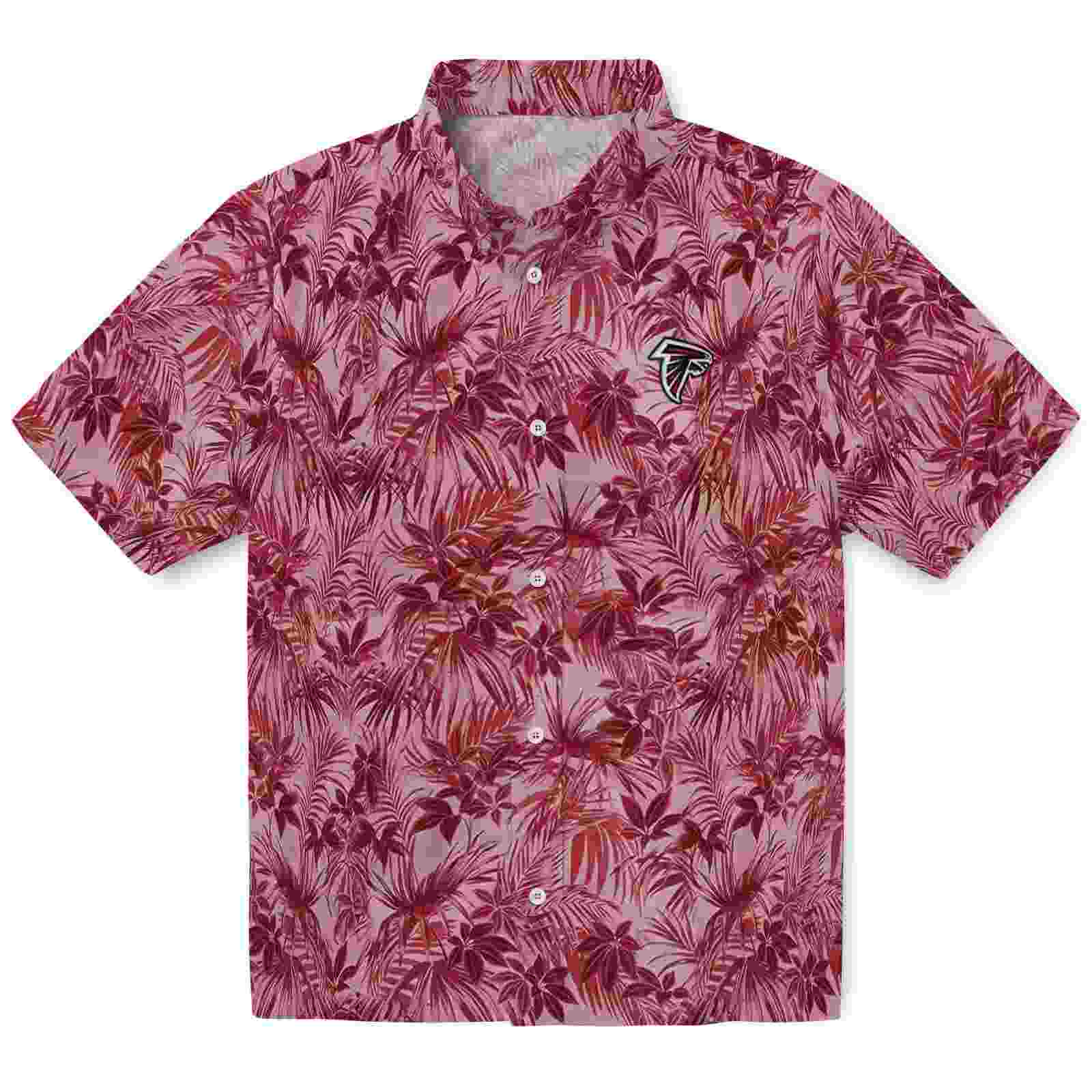 atlanta falcons leafy pattern red hawaiian shirt best selling