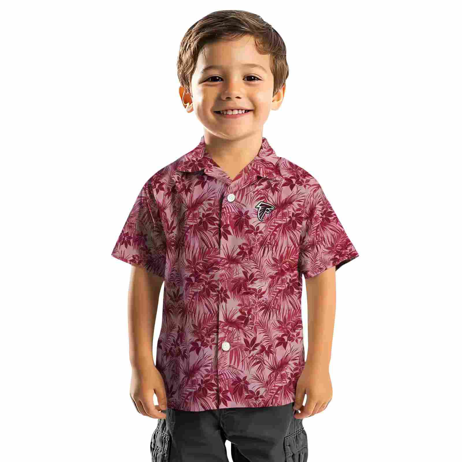 atlanta falcons leafy pattern red hawaiian shirt top rated