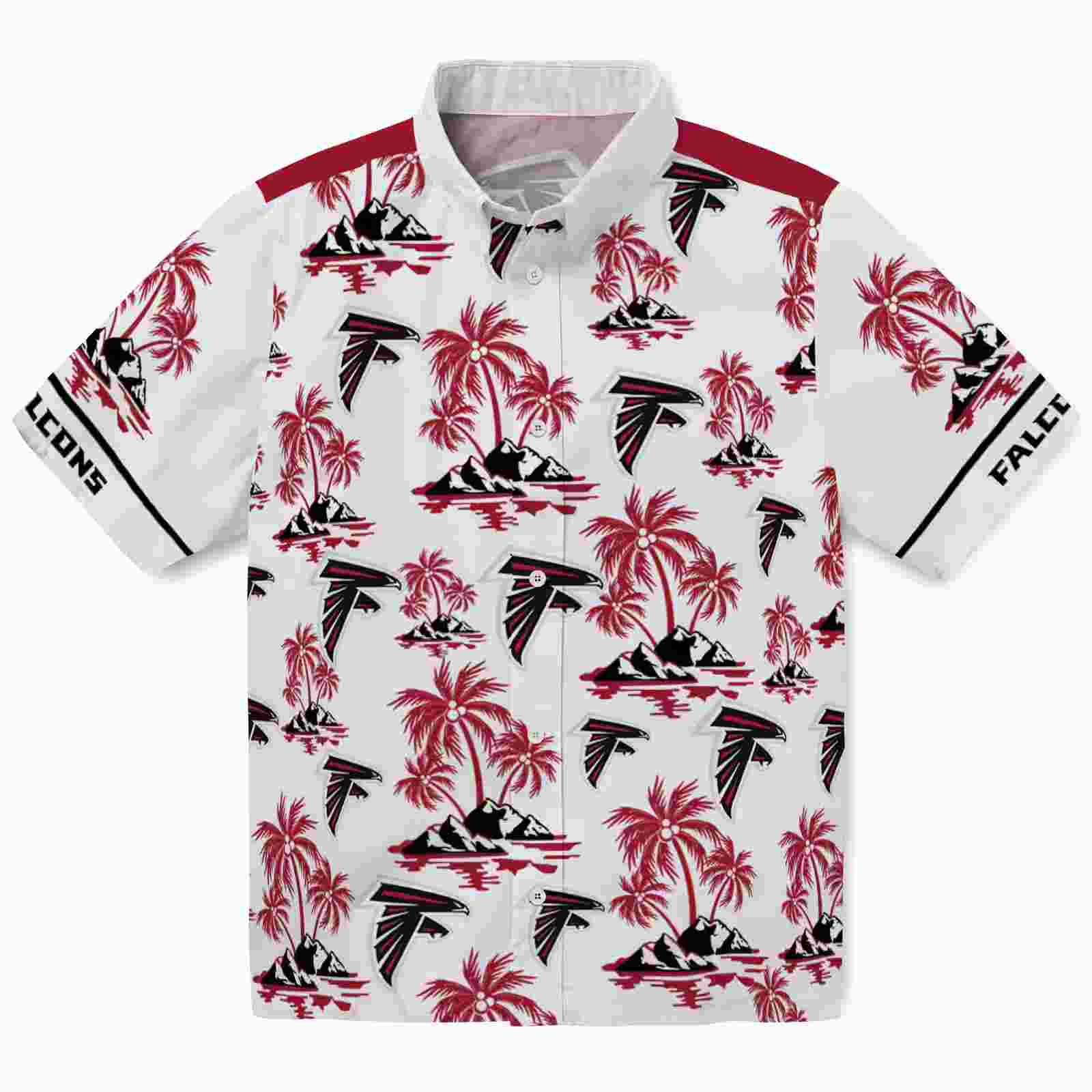 Atlanta Falcons Palm Island Print Red White Hawaiian Shirt