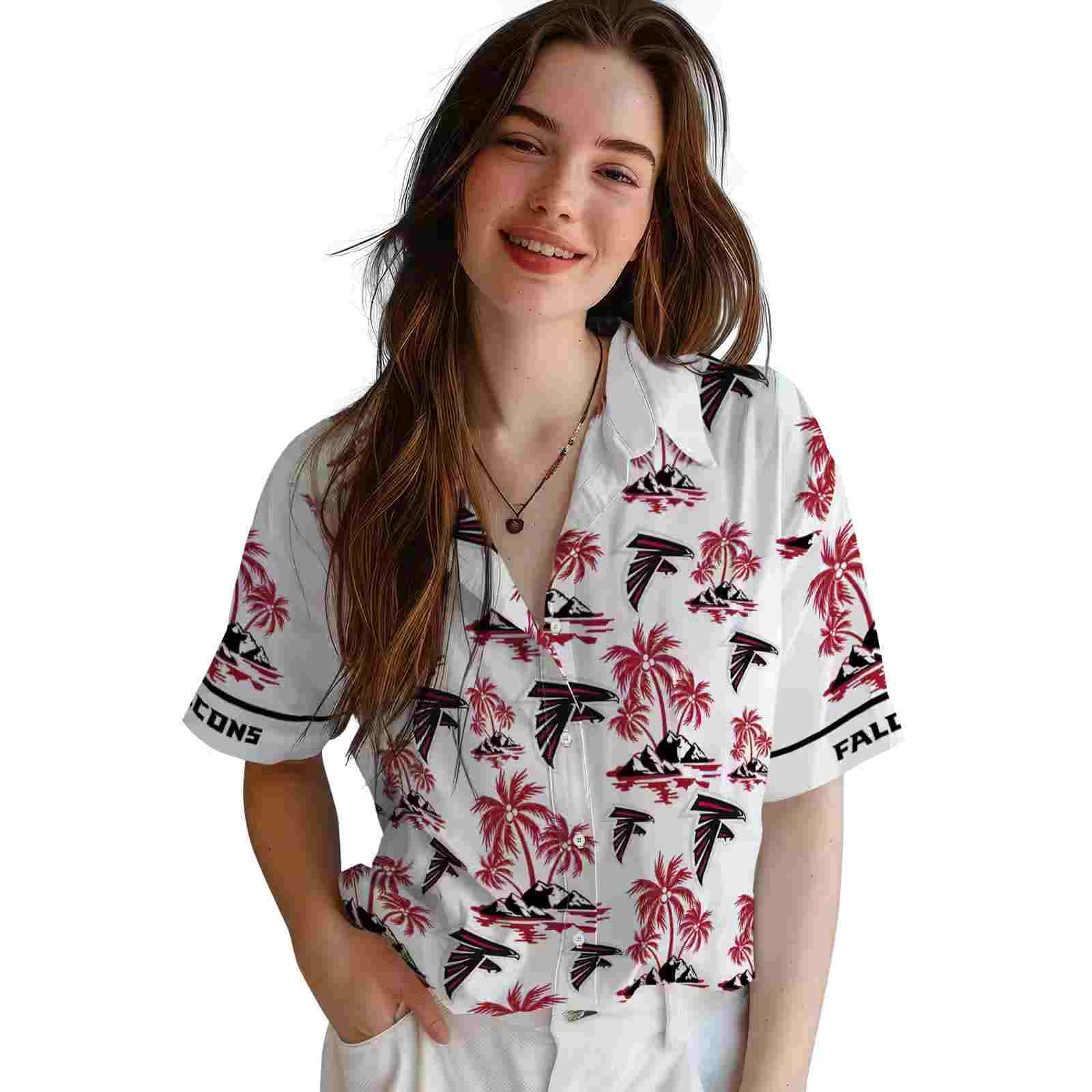 atlanta falcons palm island print red white hawaiian shirt latest model