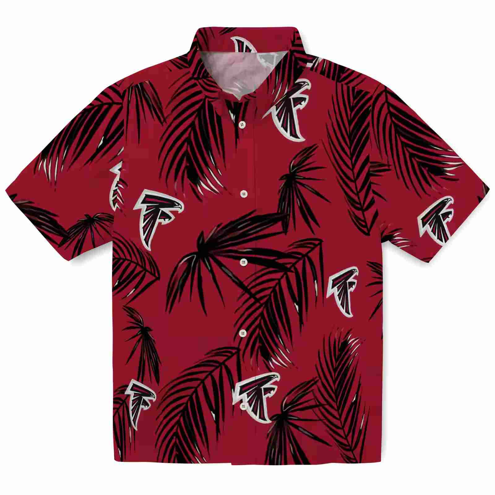 Atlanta Falcons Palm Leaf Red Hawaiian Shirt