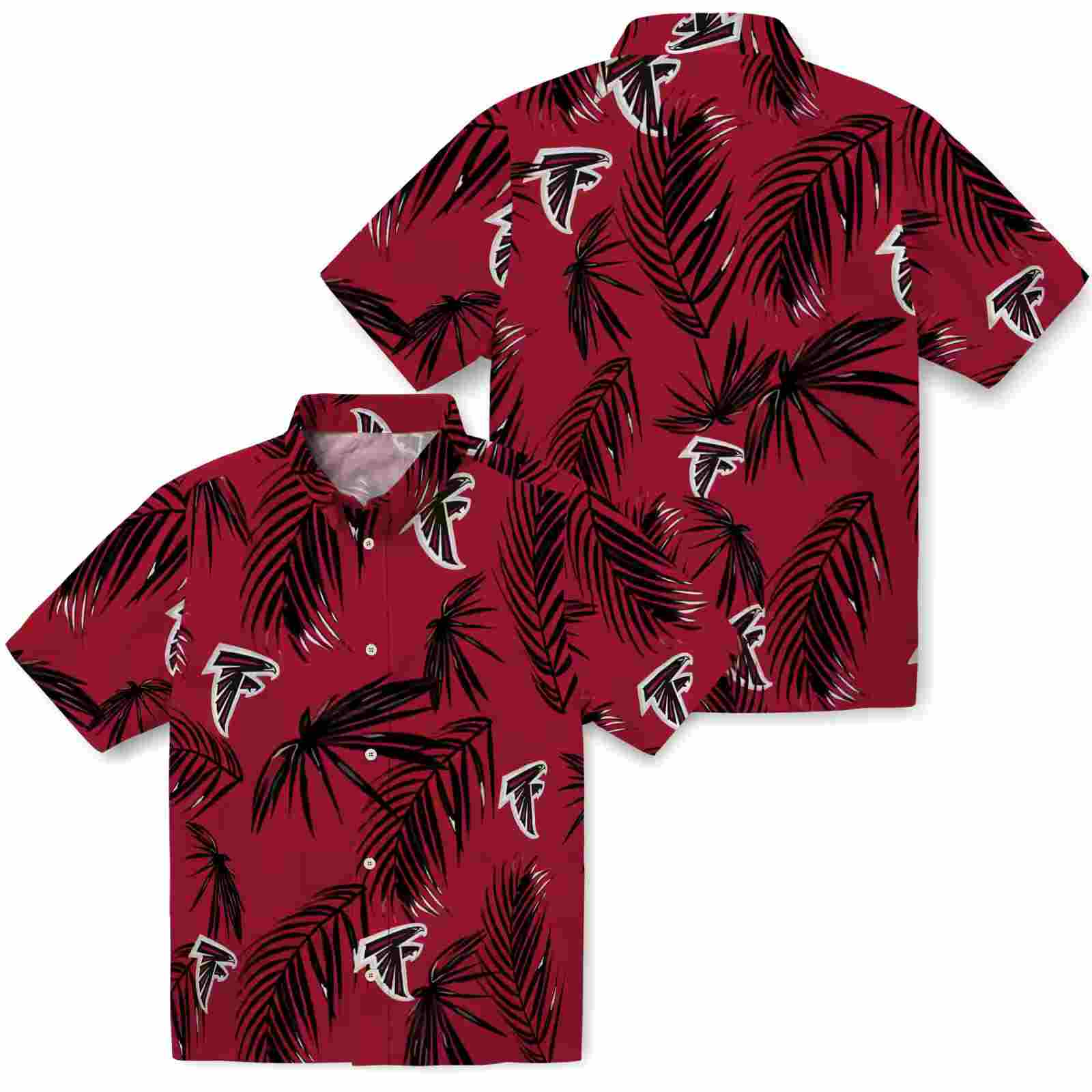 atlanta falcons palm leaf red hawaiian shirt high quality