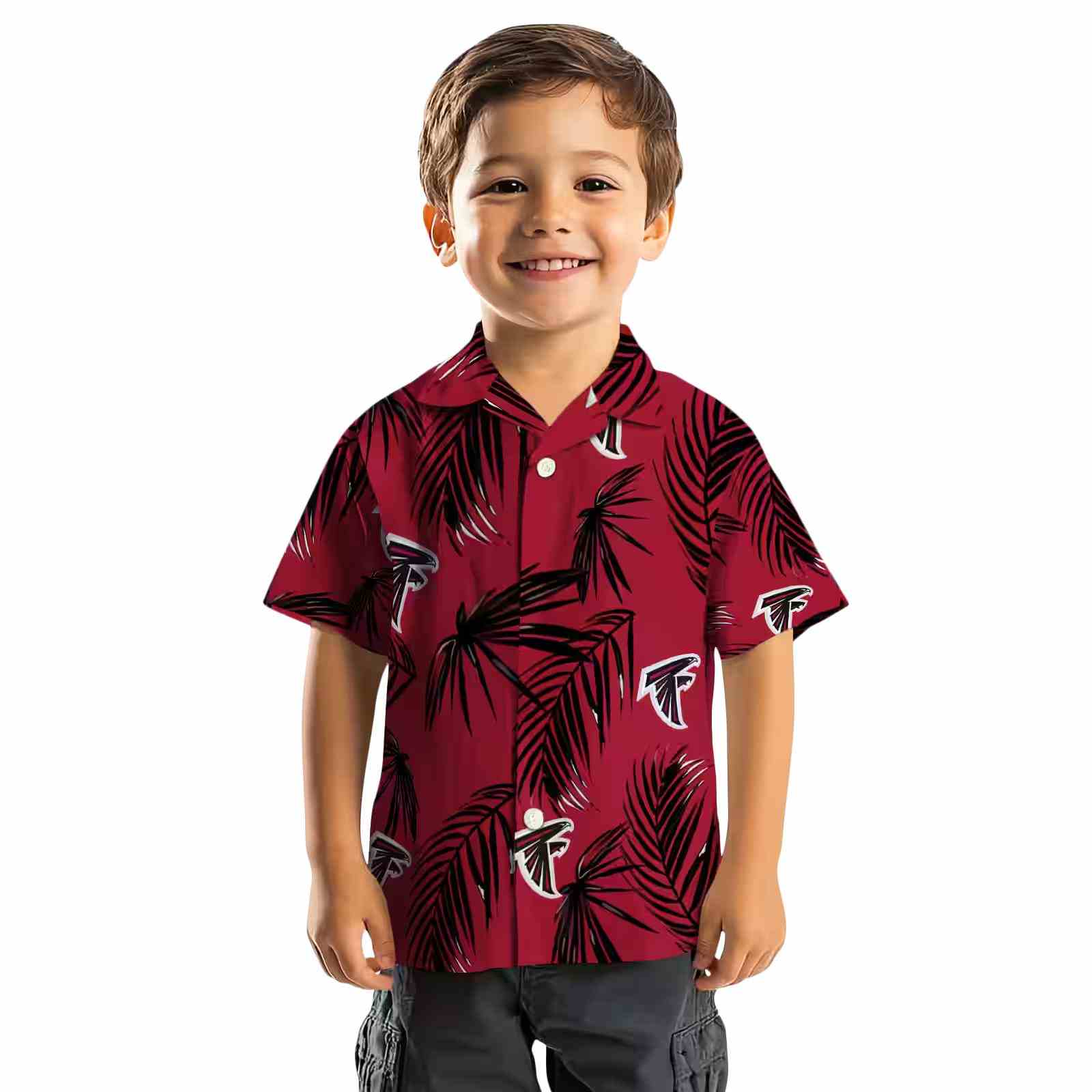 atlanta falcons palm leaf red hawaiian shirt top rated