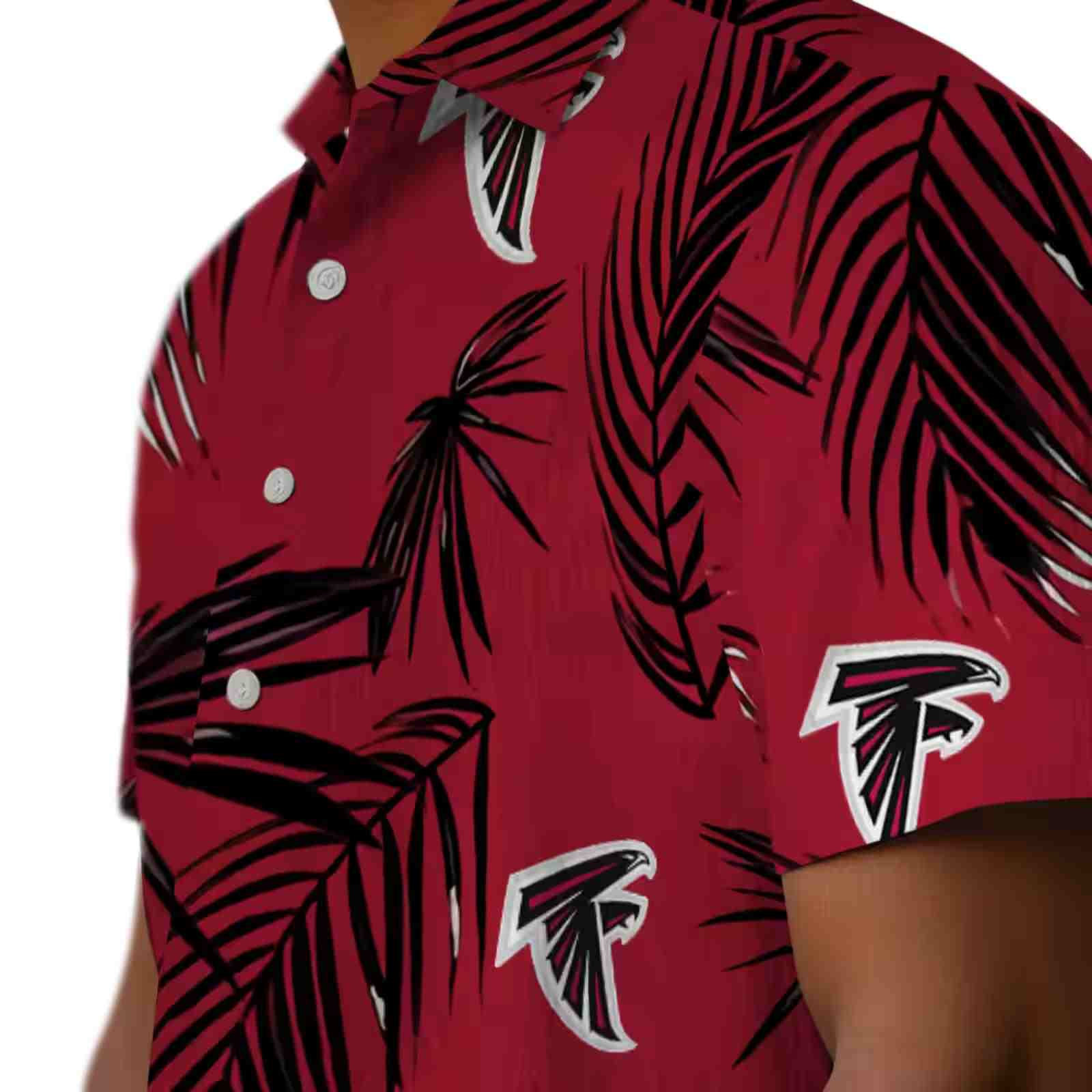 atlanta falcons palm leaf red hawaiian shirt trendy