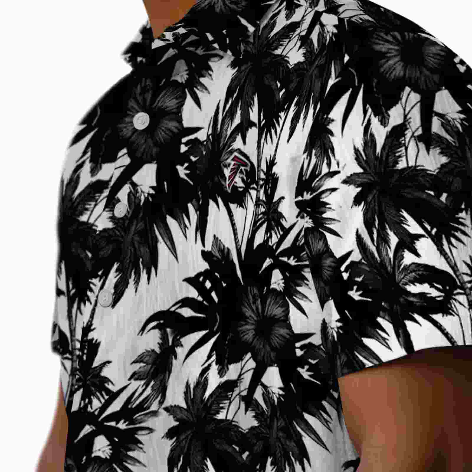 atlanta falcons palm motifs black white hawaiian shirt trendy