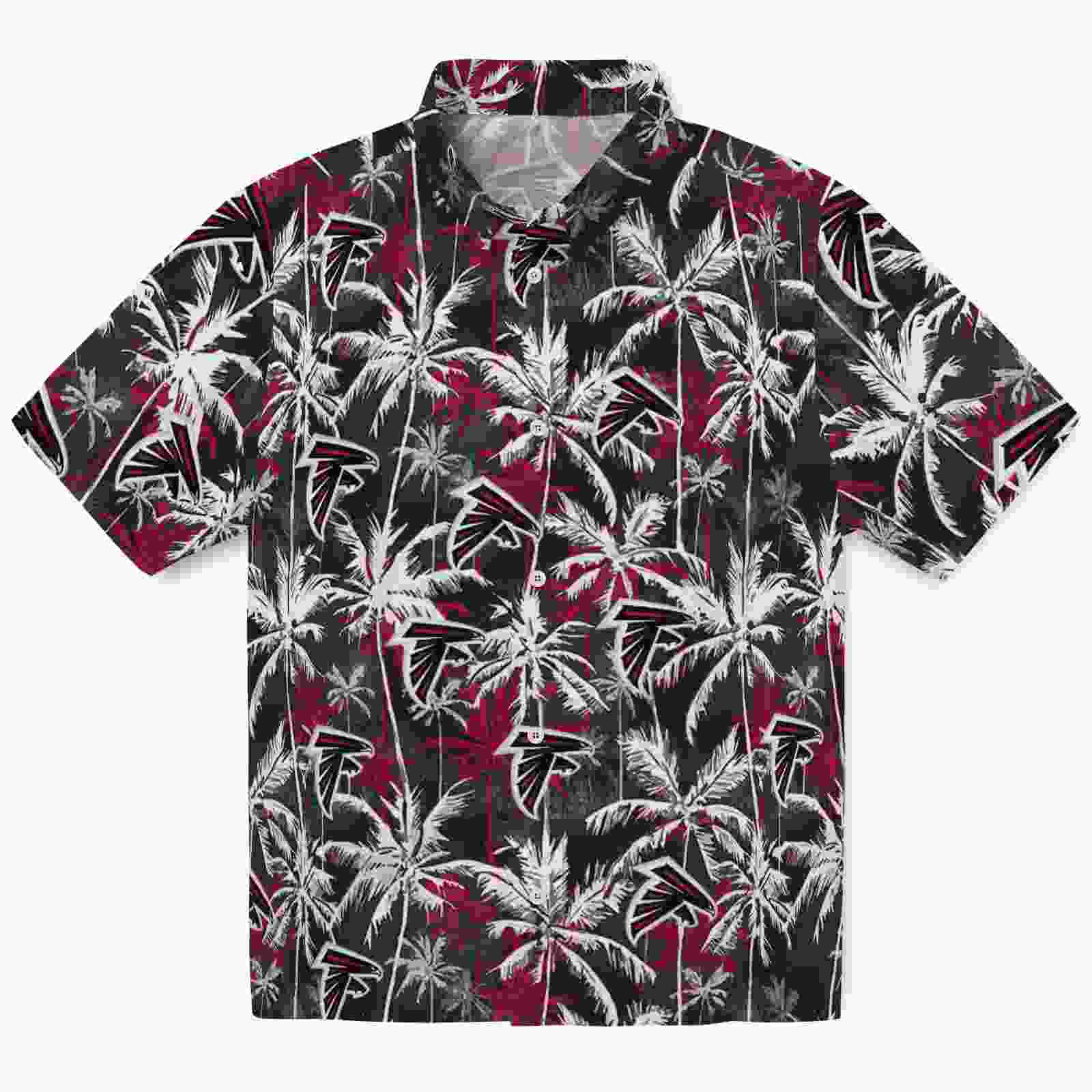 atlanta falcons palm pattern red black hawaiian shirt best selling