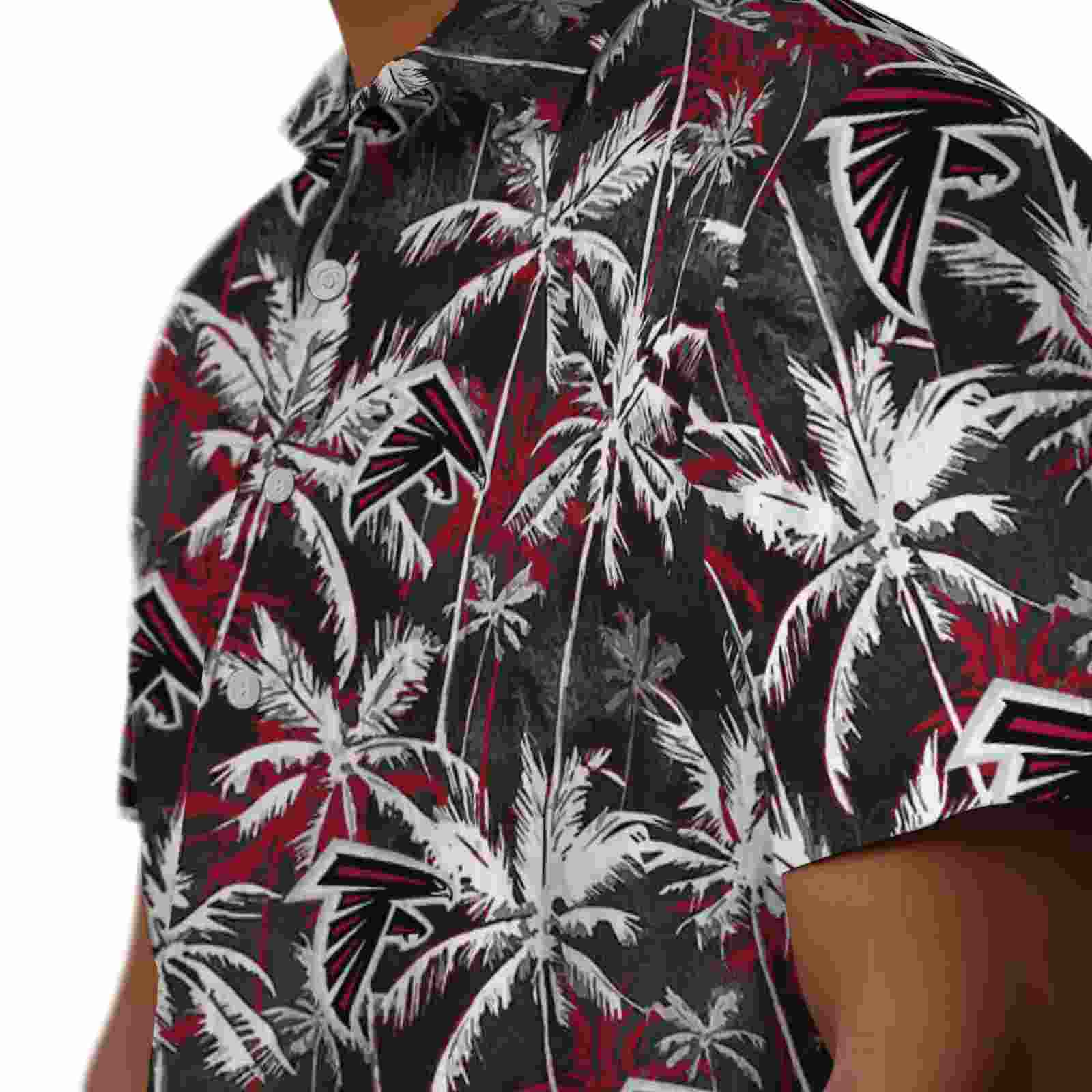 atlanta falcons palm pattern red black hawaiian shirt trendy