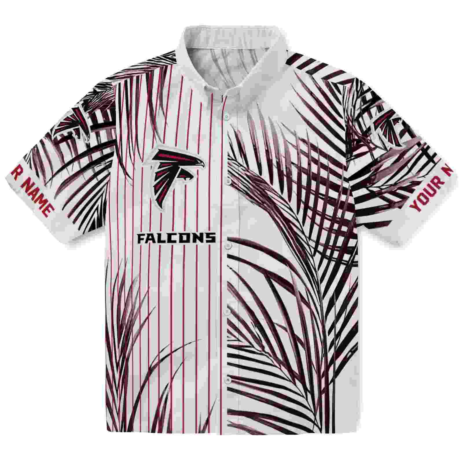 Atlanta Falcons Palm Stripes Red Black White Hawaiian Shirt