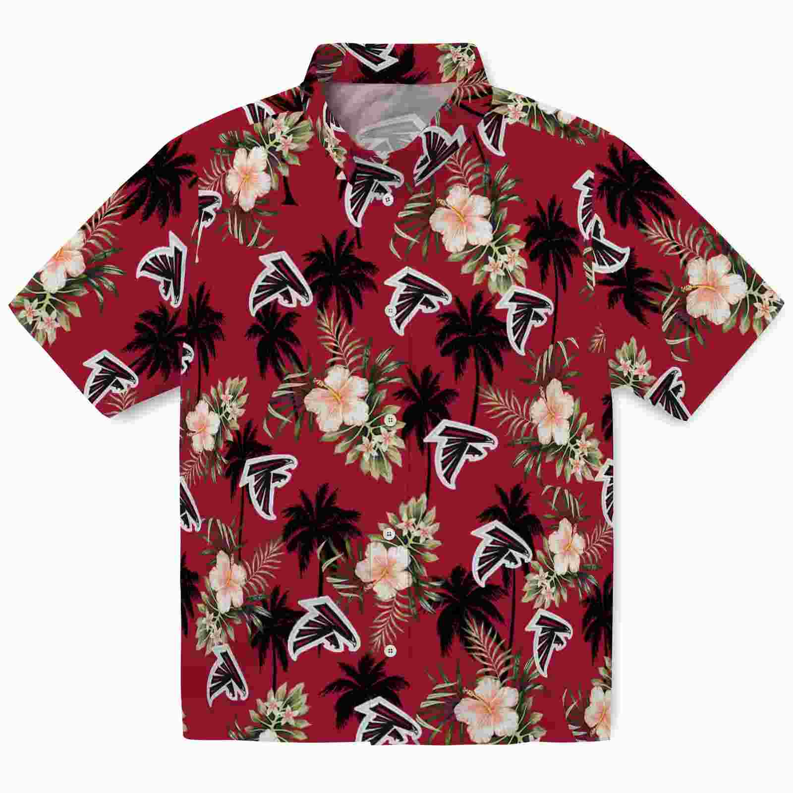 atlanta falcons palm tree flower red hawaiian shirt best selling