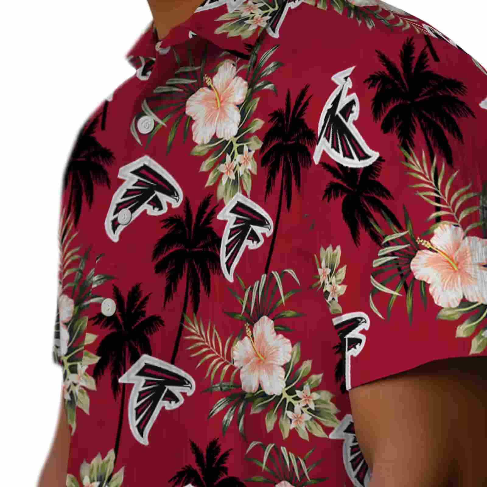 atlanta falcons palm tree flower red hawaiian shirt trendy