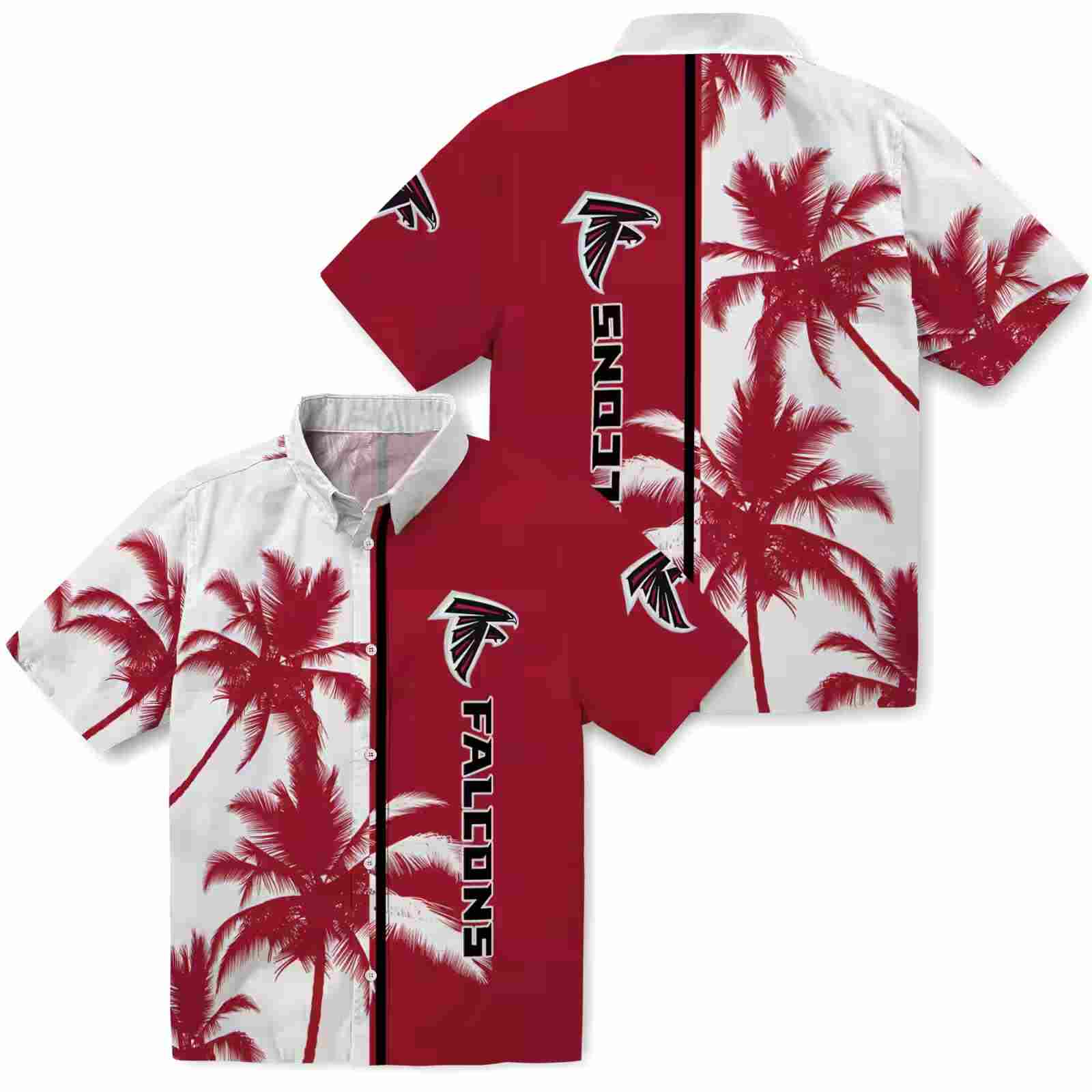 atlanta falcons palm trees red white hawaiian shirt high quality