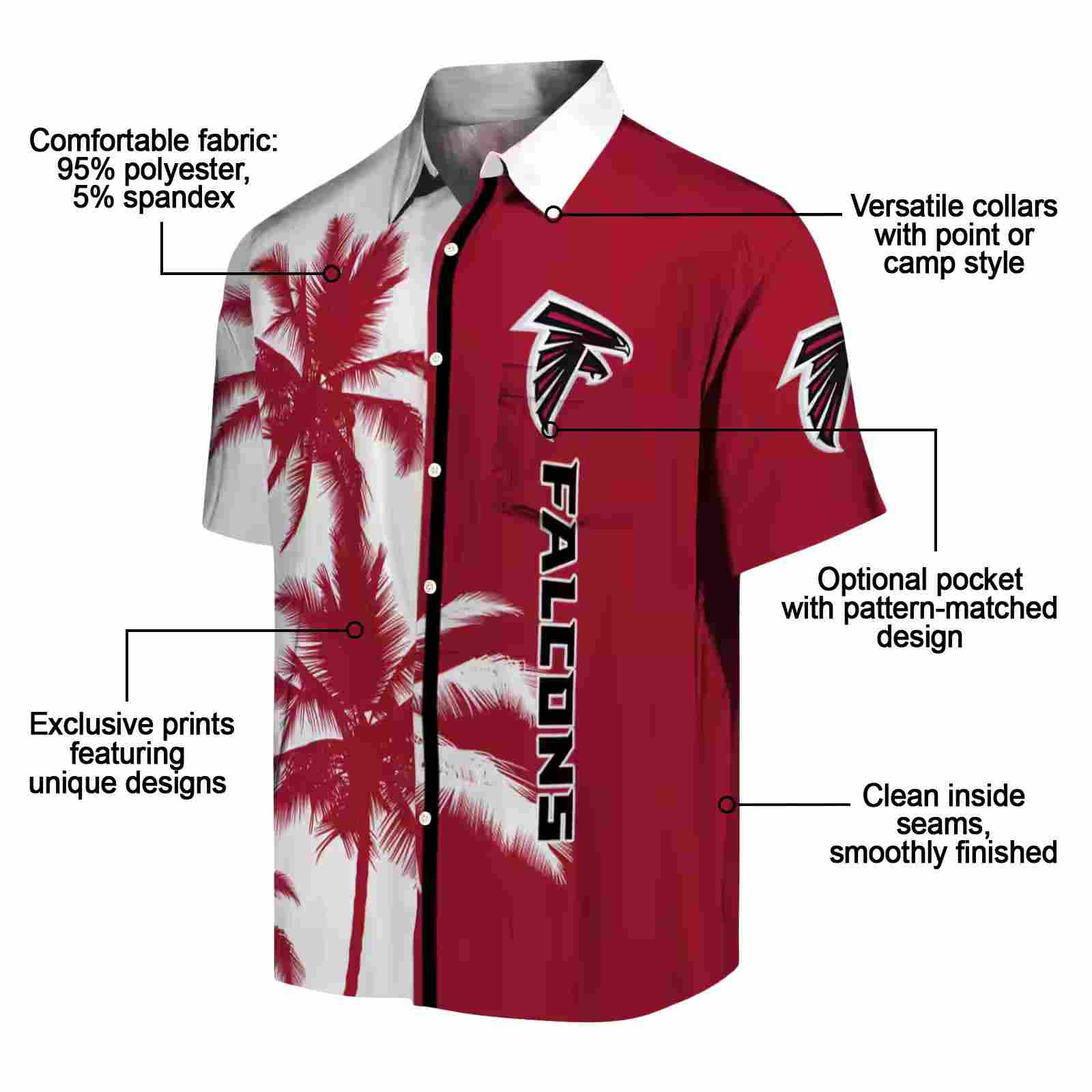 atlanta falcons palm trees red white hawaiian shirt new arrival